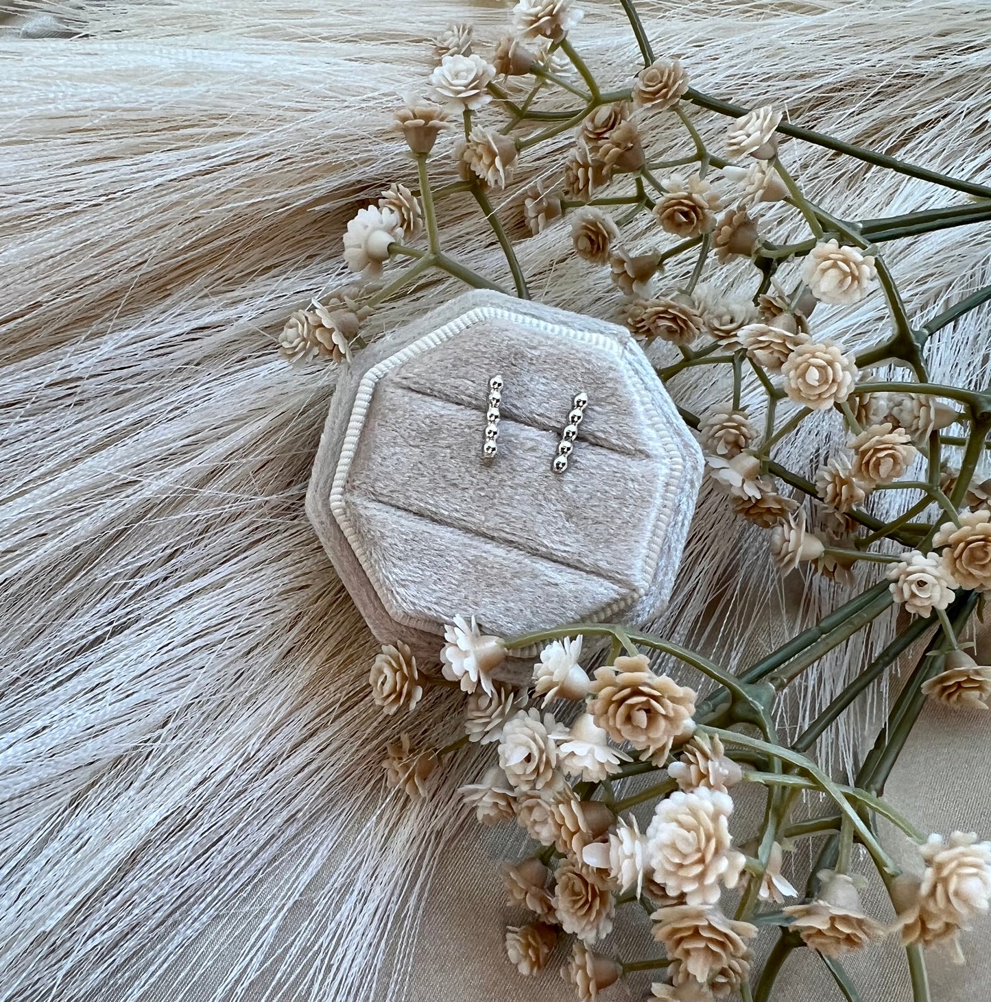 Gwendolyn | Beaded Mini Stud Earrings