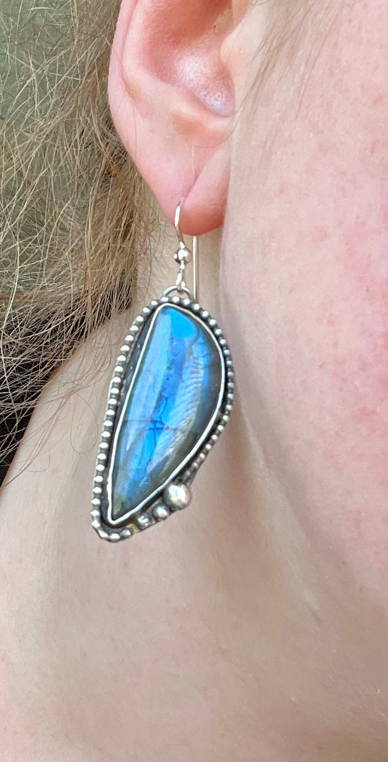 Labradorite Sterling Silver Dangle Earrings