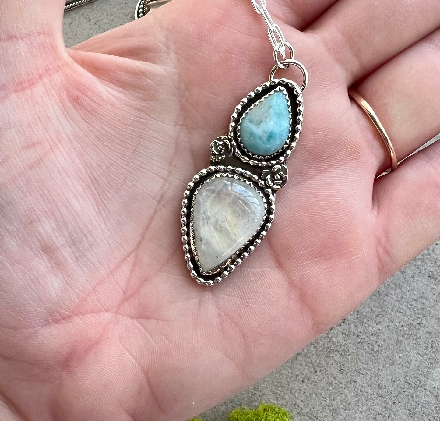 Larimar and Moonstone Necklace