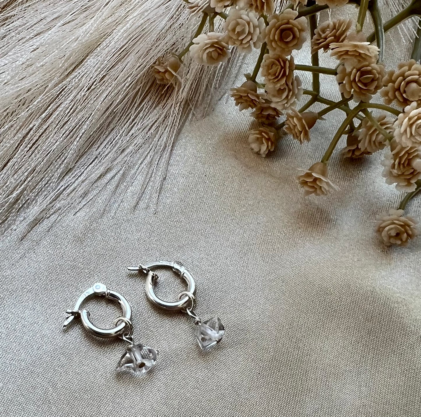 Penelope | Herkimer Diamond Huggie Hoops