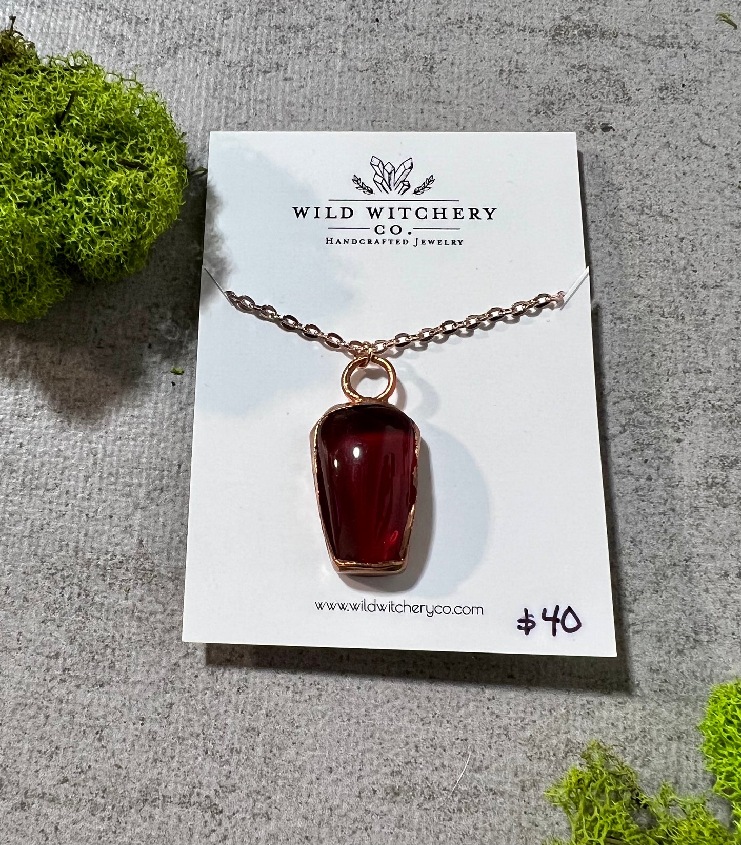 Glass Coffin Necklaces on 18 in chains