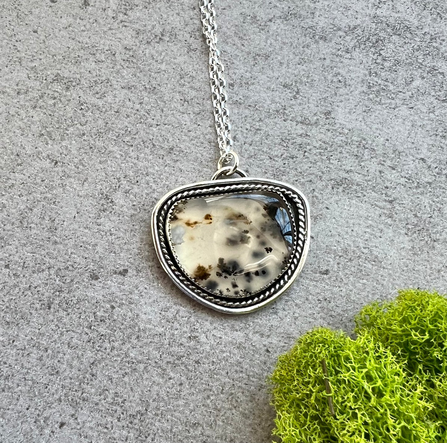 Montana Agate Sterling Silver Necklace