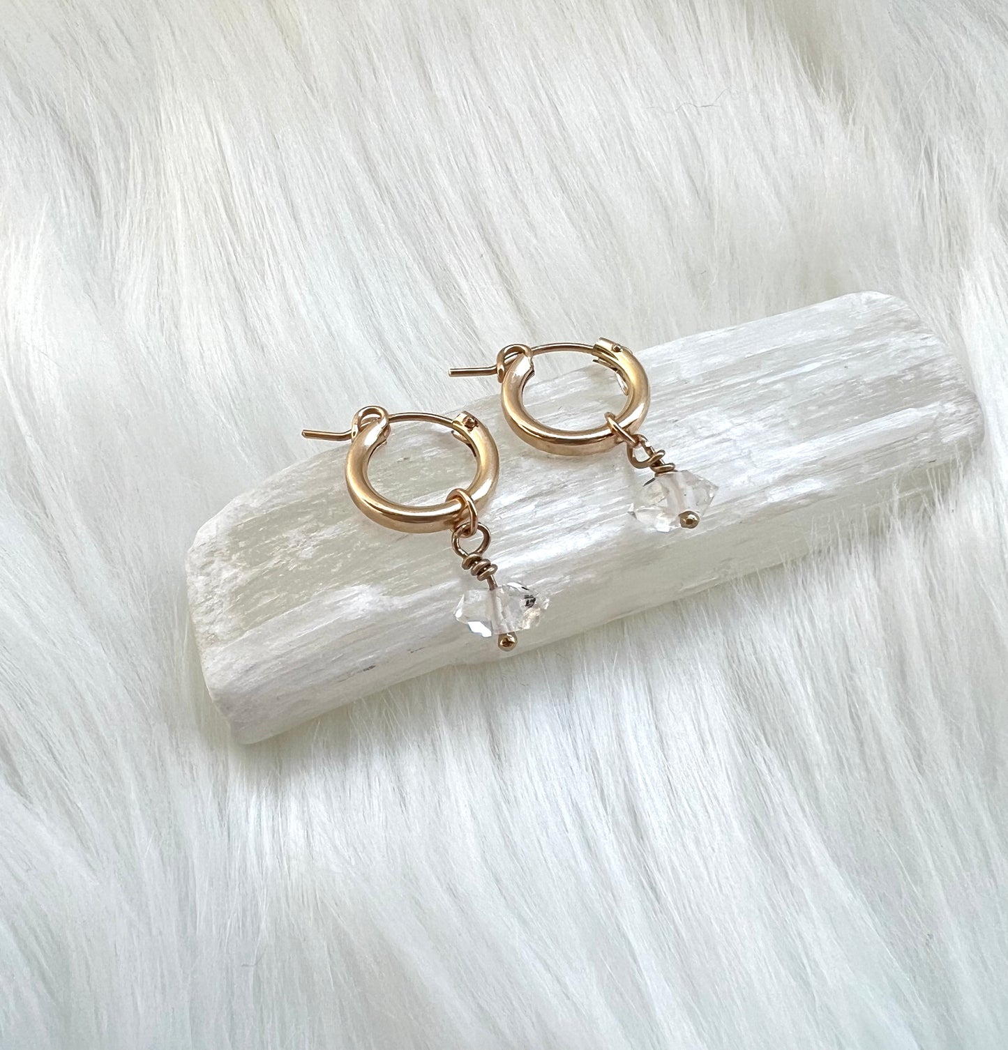 Penelope | Herkimer Diamond Huggie Hoops