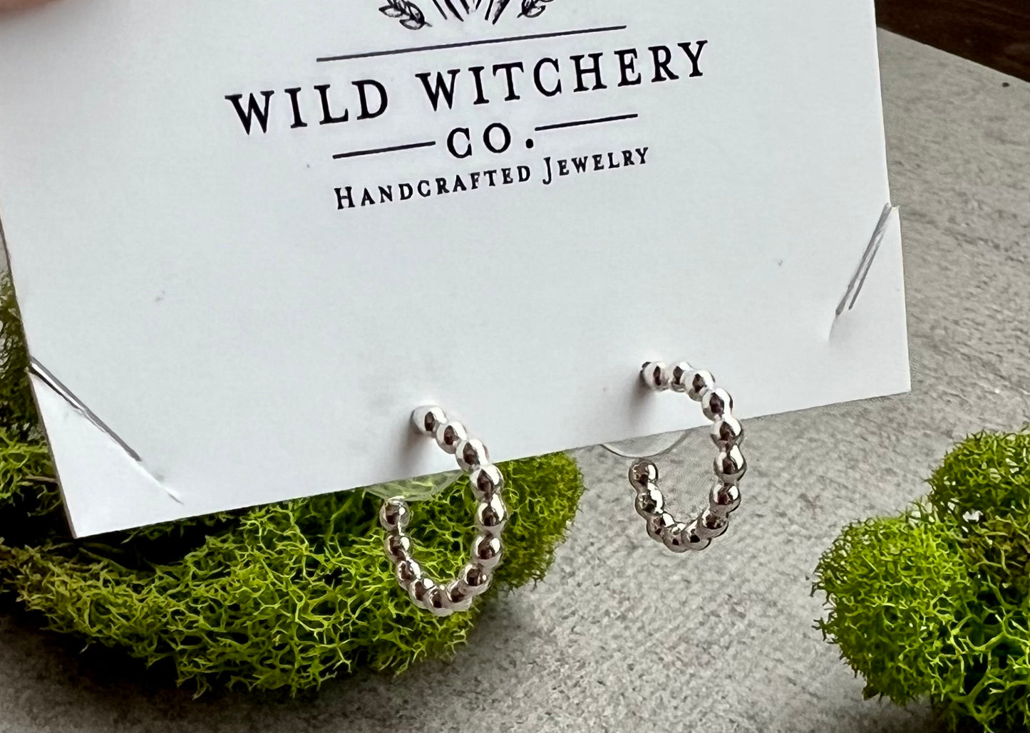 Dahlia | Beaded Hoop Stud Earrings