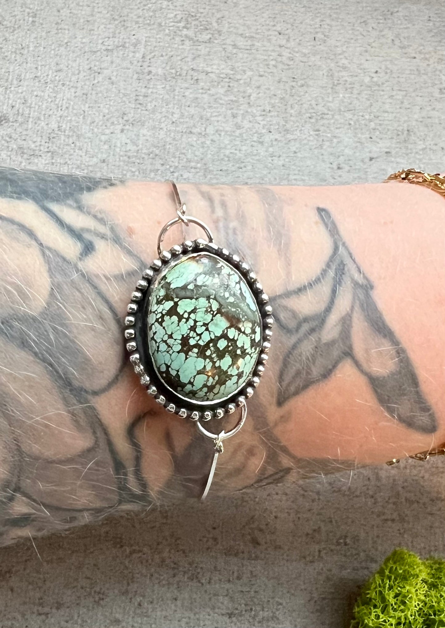 Turquoise Robins Egg Blue Adjustable Sterling Silver Bracelet