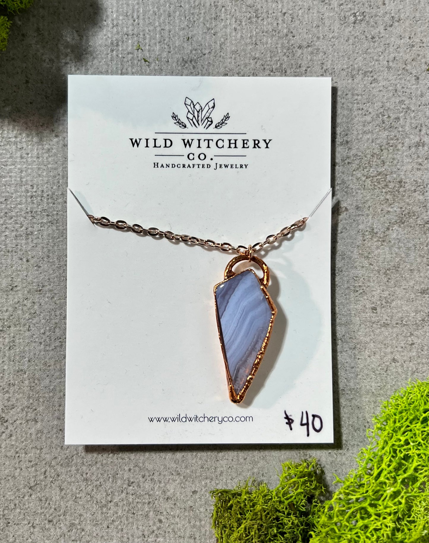 Lace Agate Necklace on 18 inch chain