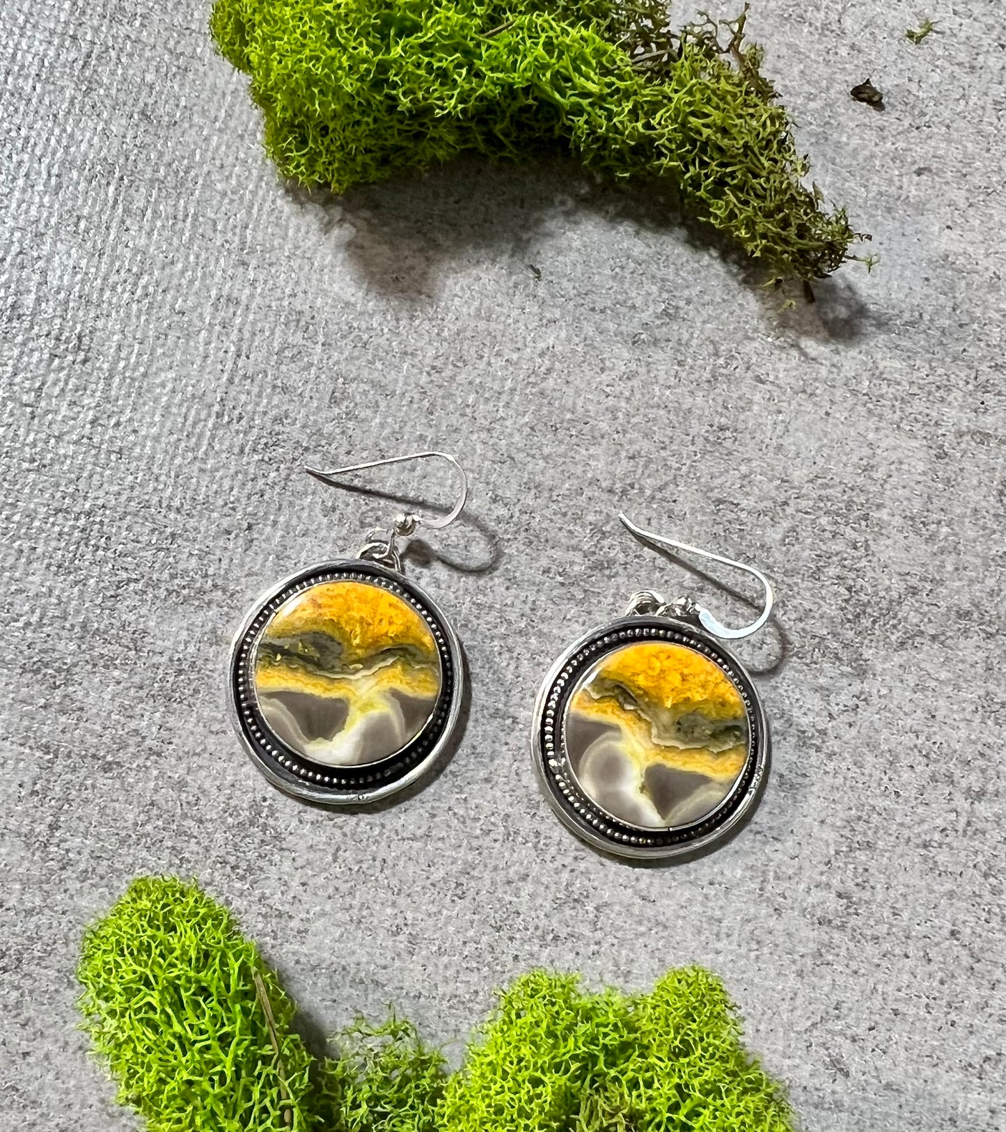 Bumblebee Jasper Sterling Silver Earrings