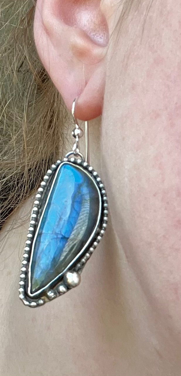 Labradorite Sterling Silver Dangle Earrings