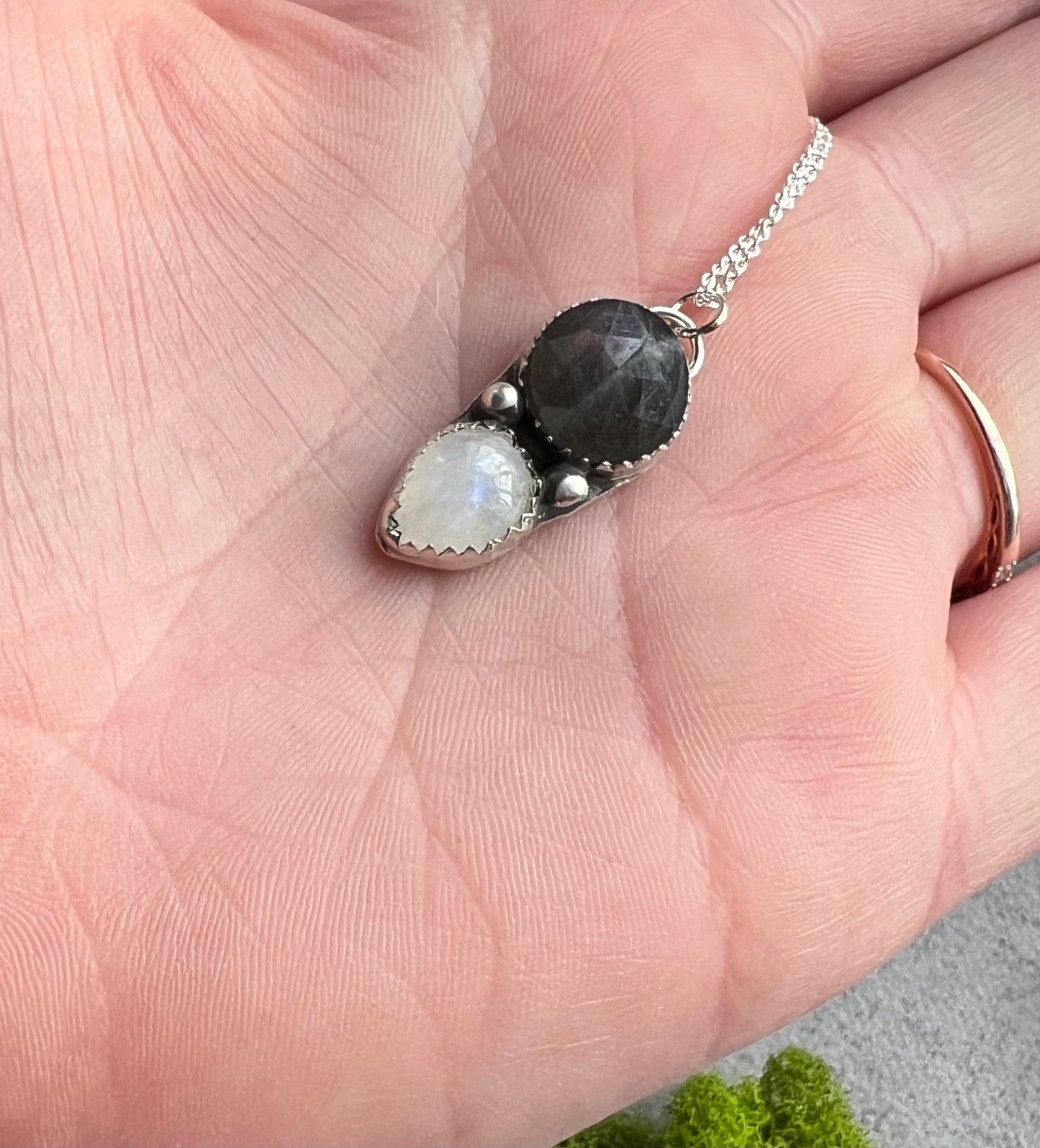 Purple Labradorite and Moonstone Necklace