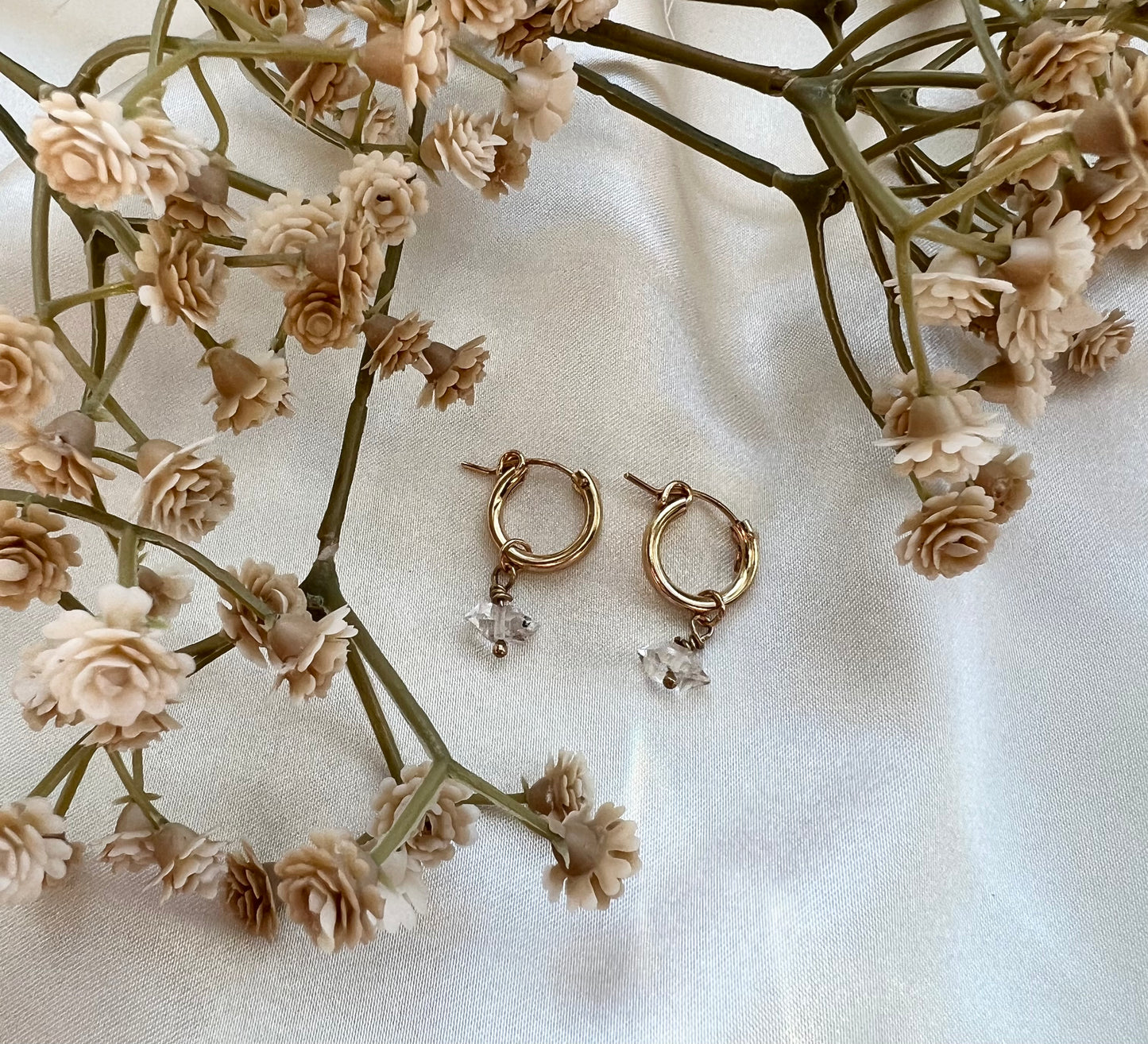 Penelope | Herkimer Diamond Huggie Hoops