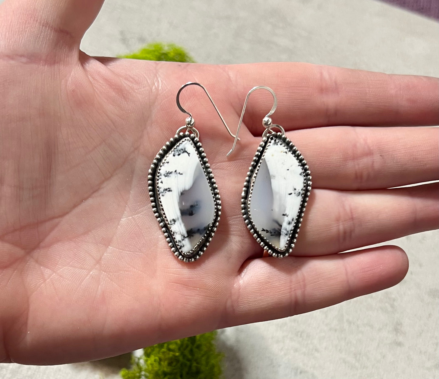 Dendritic Opal Earrings