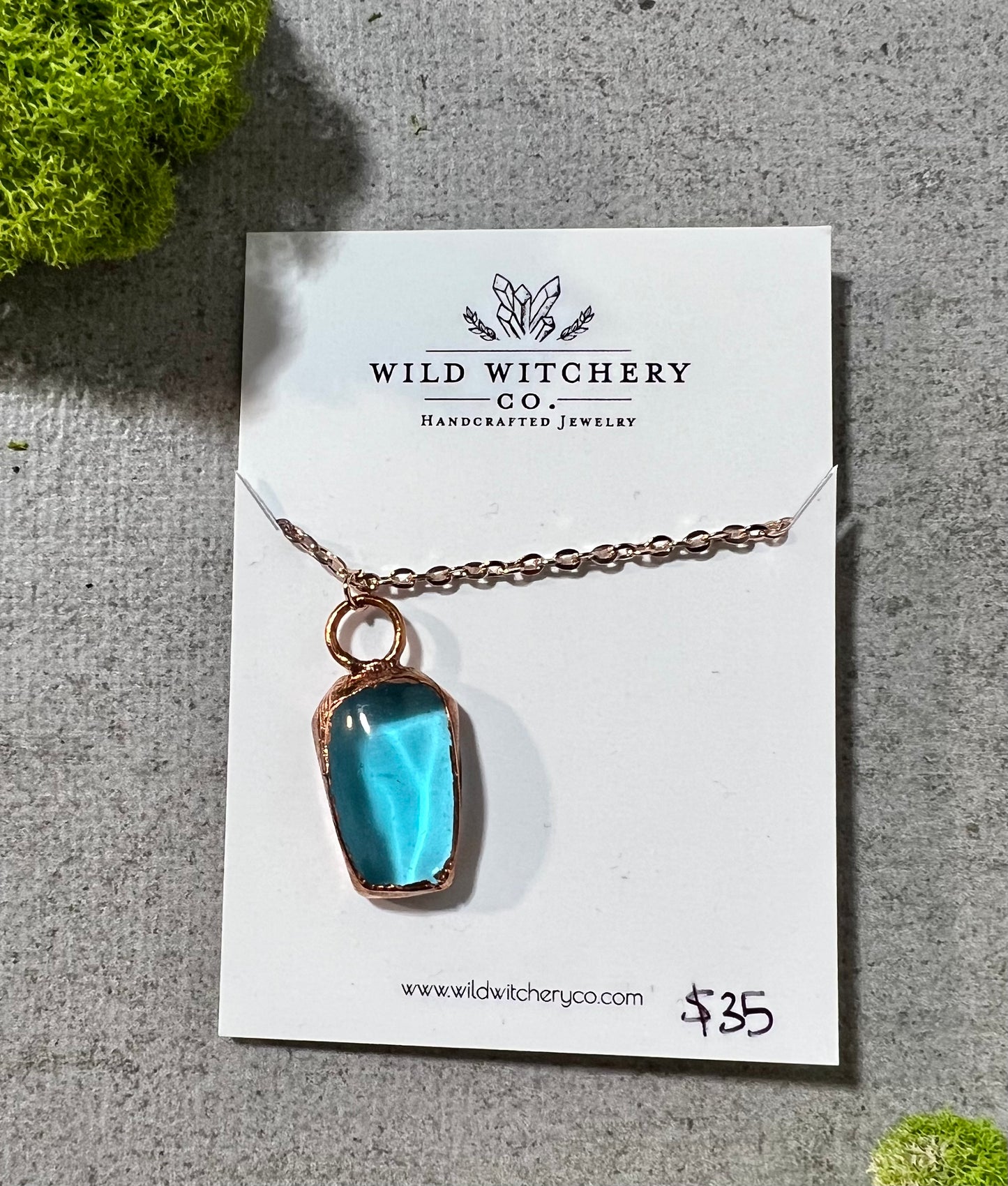Glass Coffin Necklaces on 18 in chains
