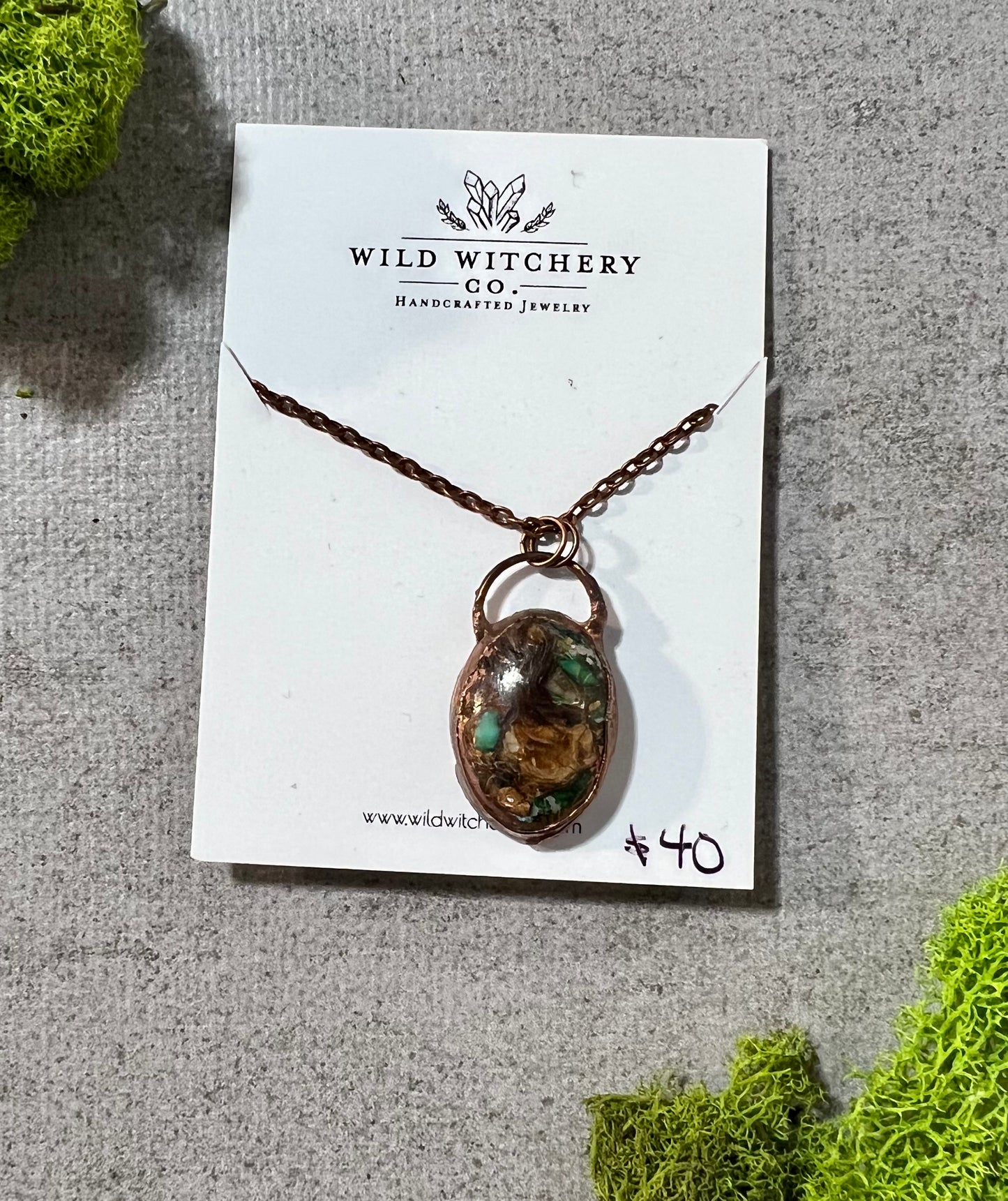 Fused Glass Necklace on 18 in chain