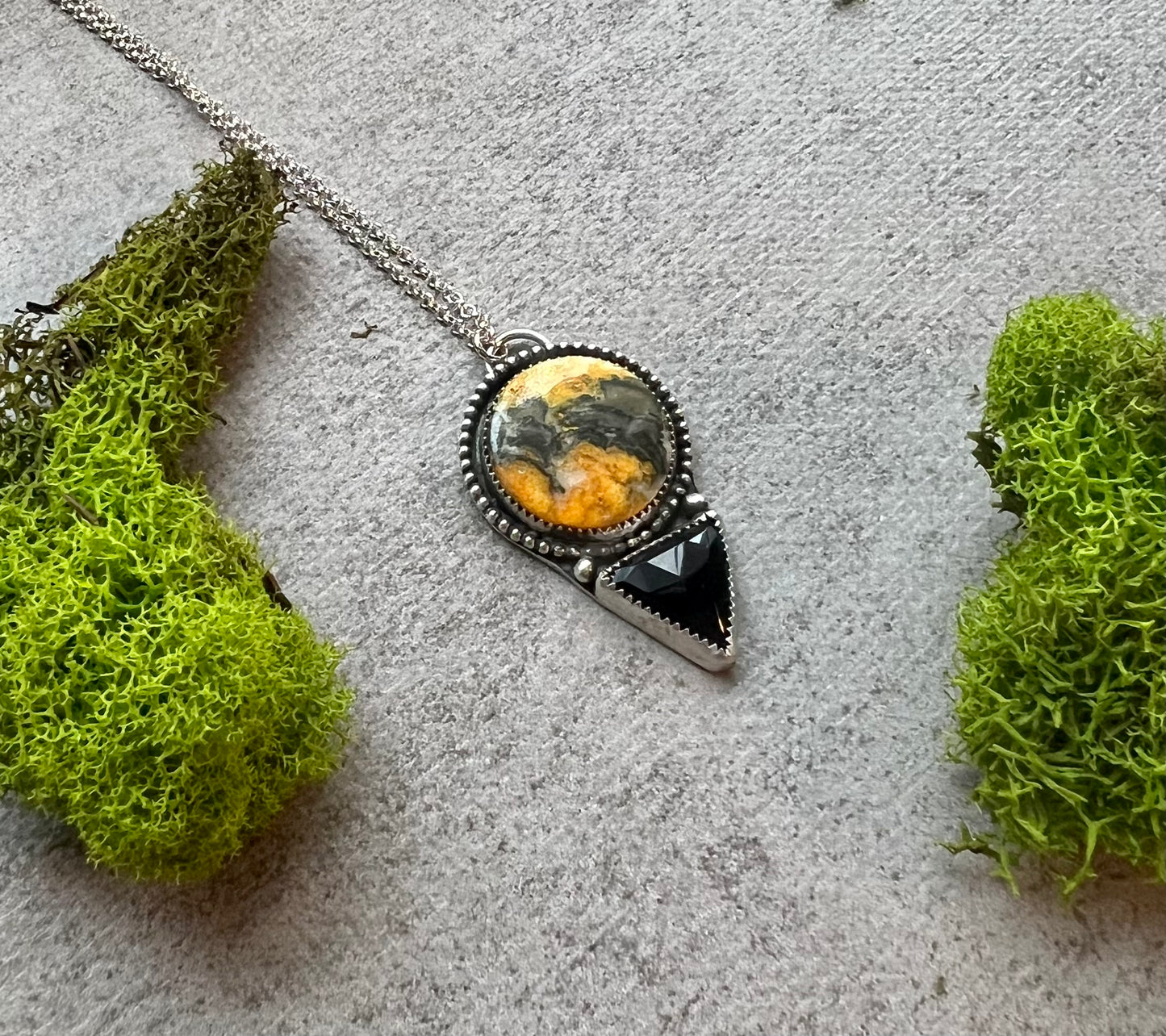 Bumblebee Jasper and Onyx Necklace