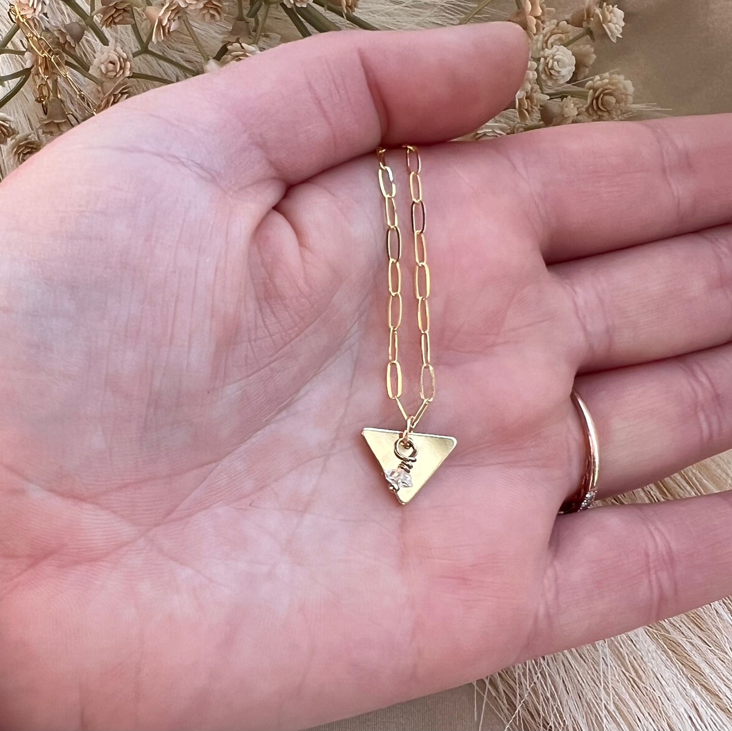 Sylvia | Triangle & Herkimer Necklace