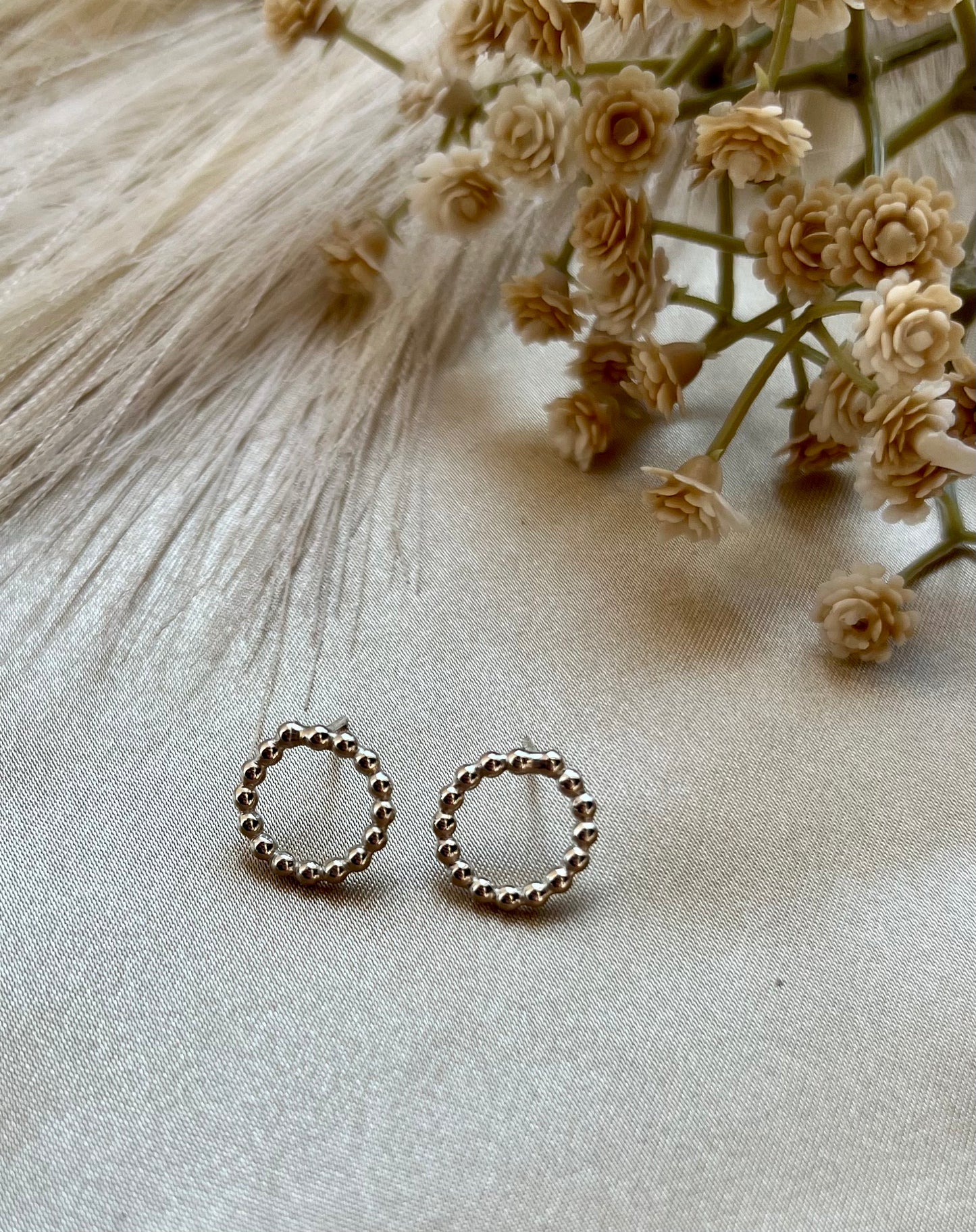 Juliet | Beaded Circle Stud Earrings
