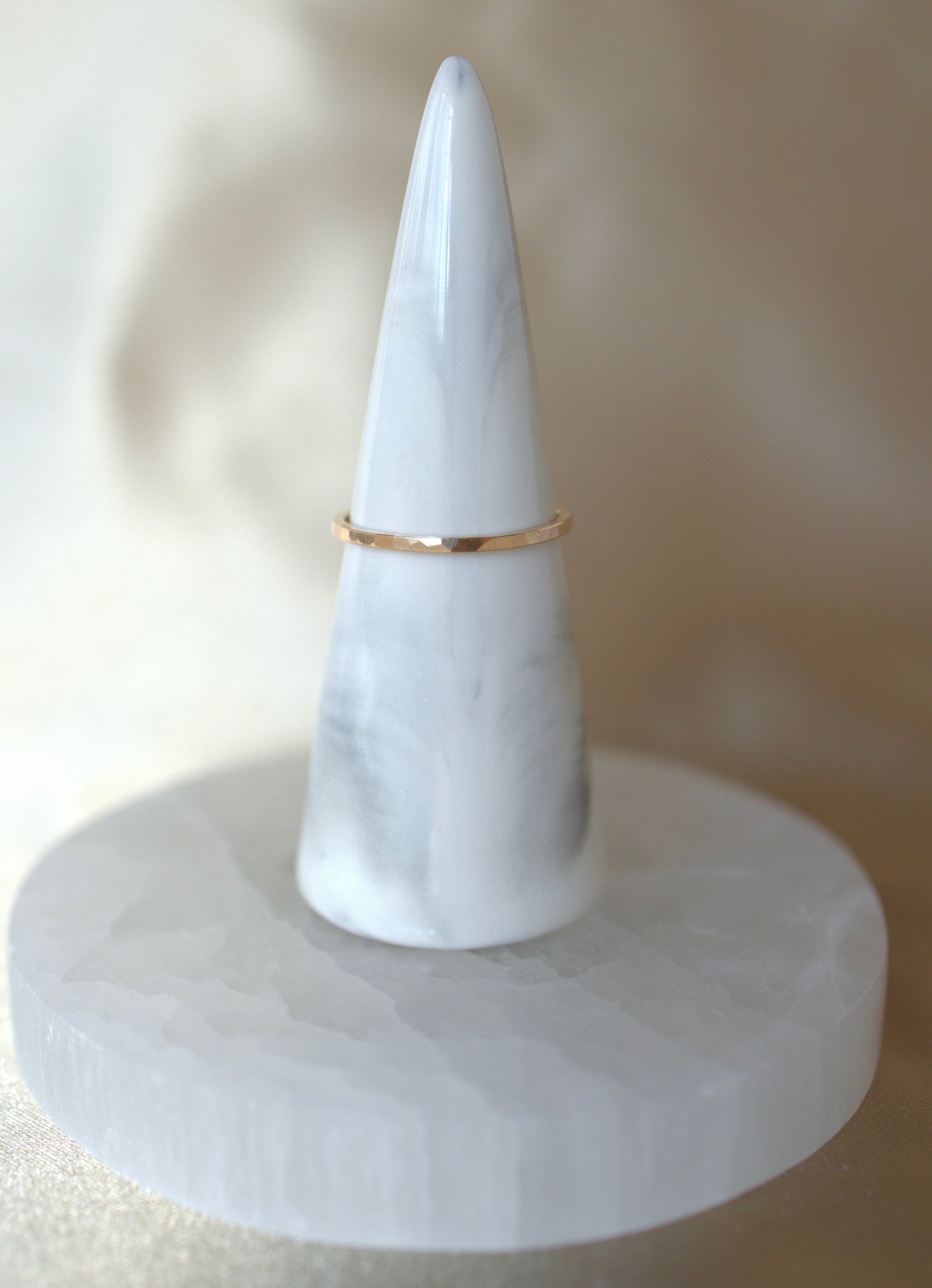 Hammered Gold Filled Square Ring