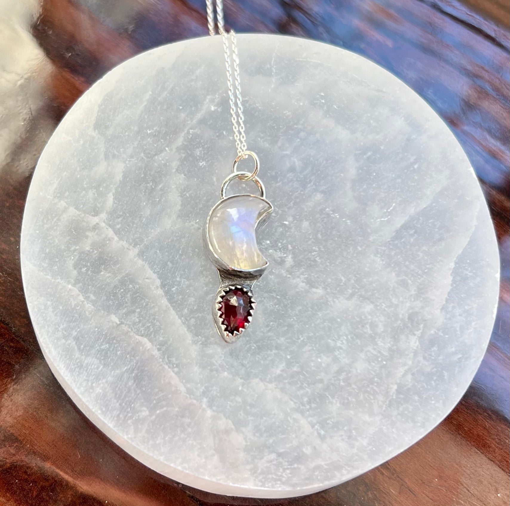 Crescent moon 2025 moonstone necklace
