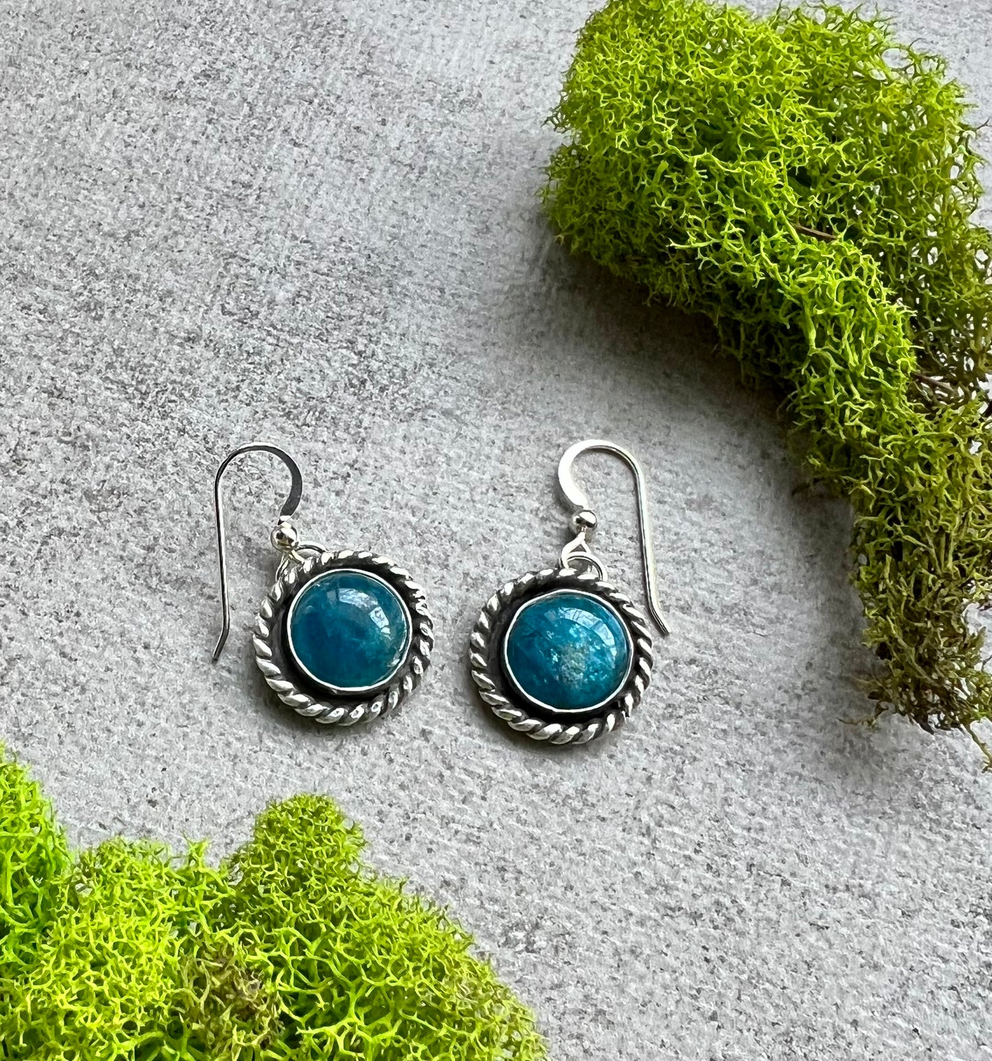 Apatite Crystal Sterling Silver Earrings