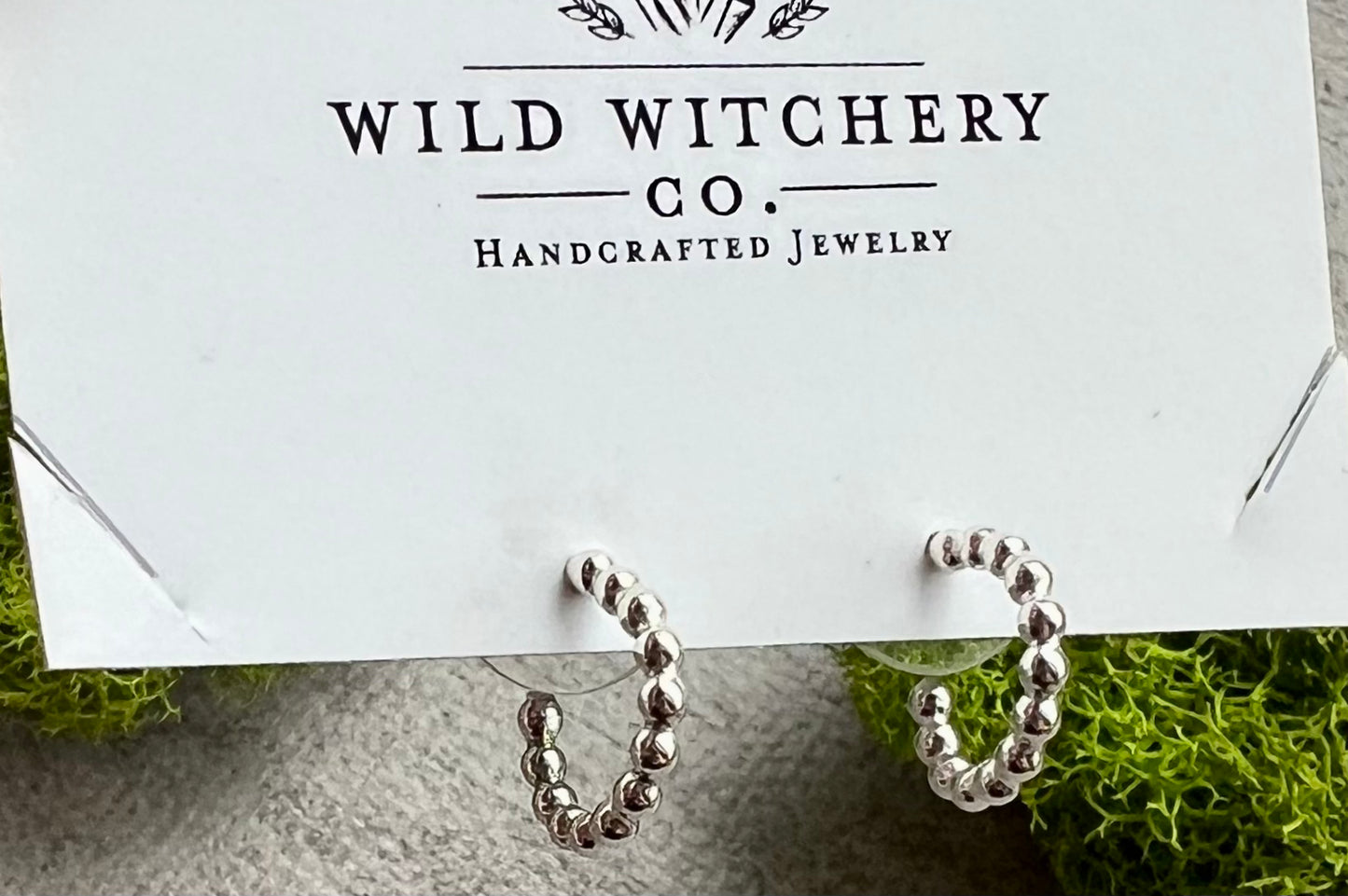 Dahlia | Beaded Hoop Stud Earrings