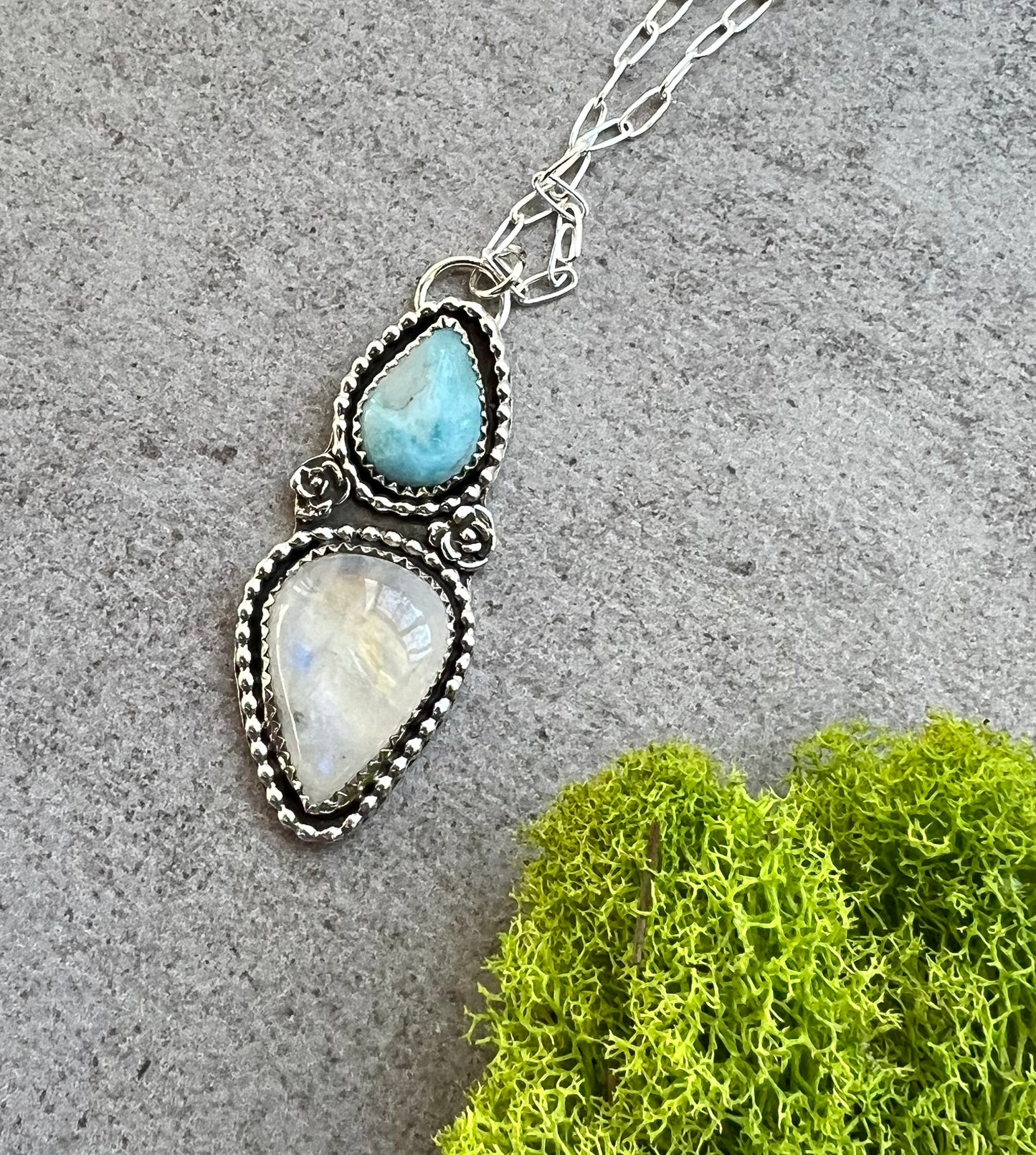 Larimar and Moonstone Necklace