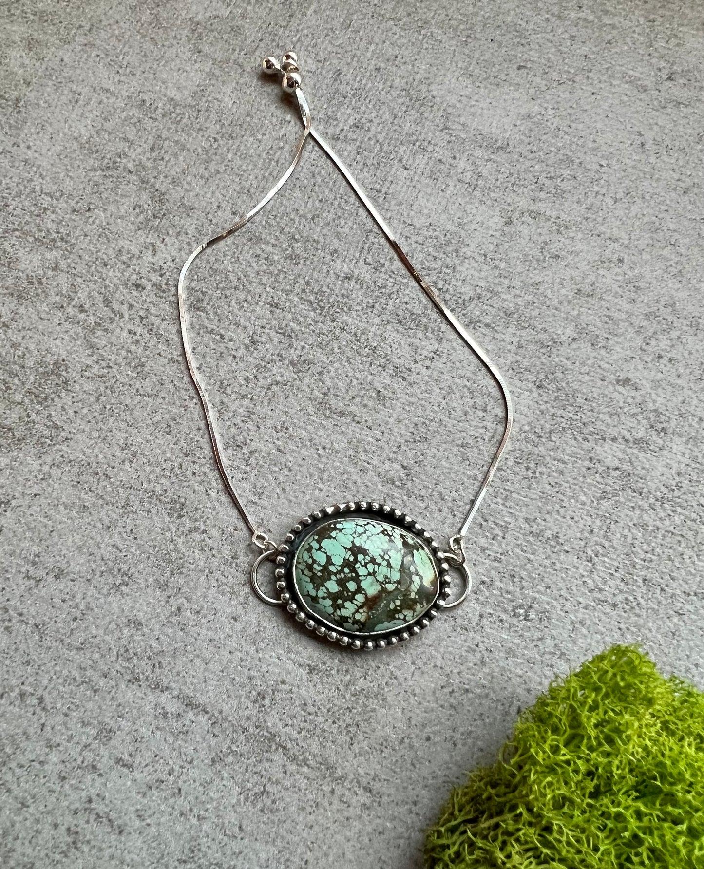 Turquoise Robins Egg Blue Adjustable Sterling Silver Bracelet