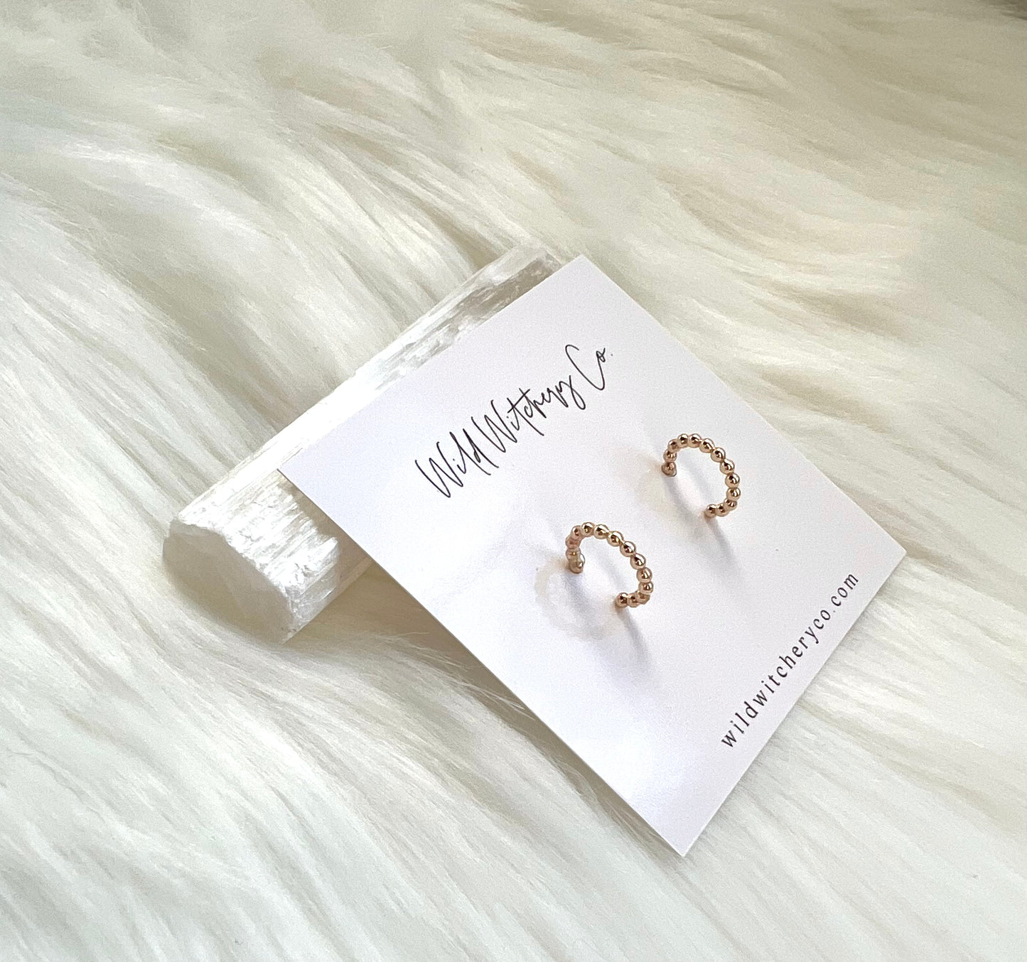 Dahlia | Beaded Hoop Stud Earrings