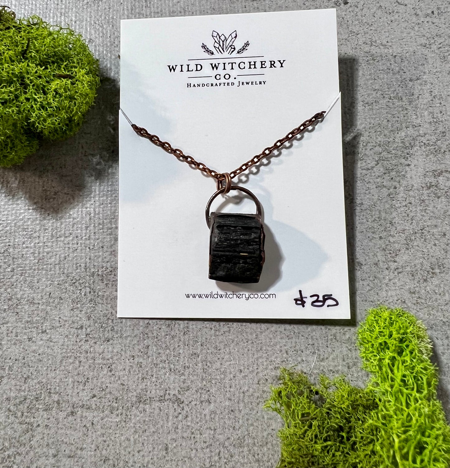 Tourmaline Square Necklace on 18in chain