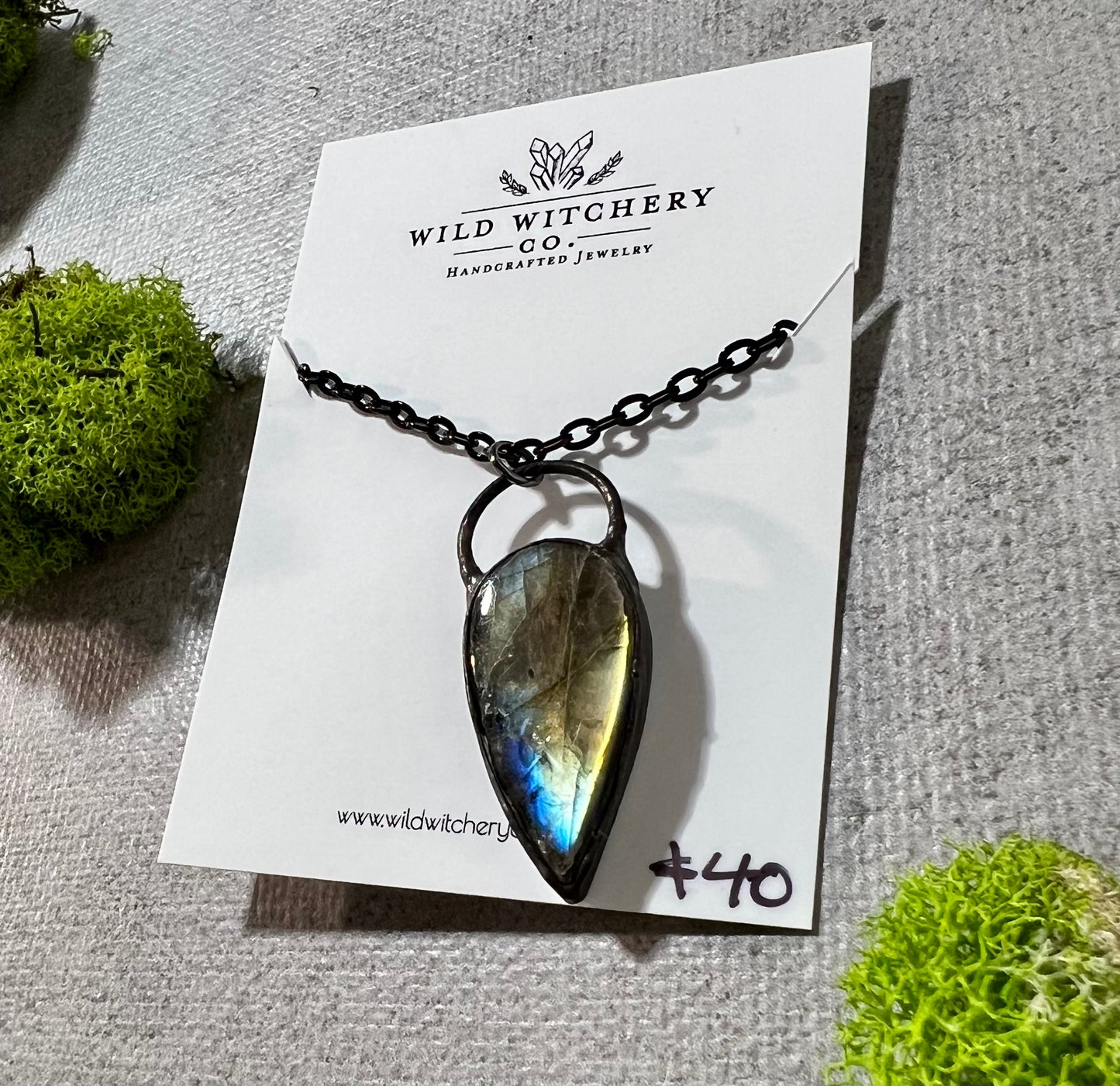 Labradorite Copper Necklace on 18 in chain