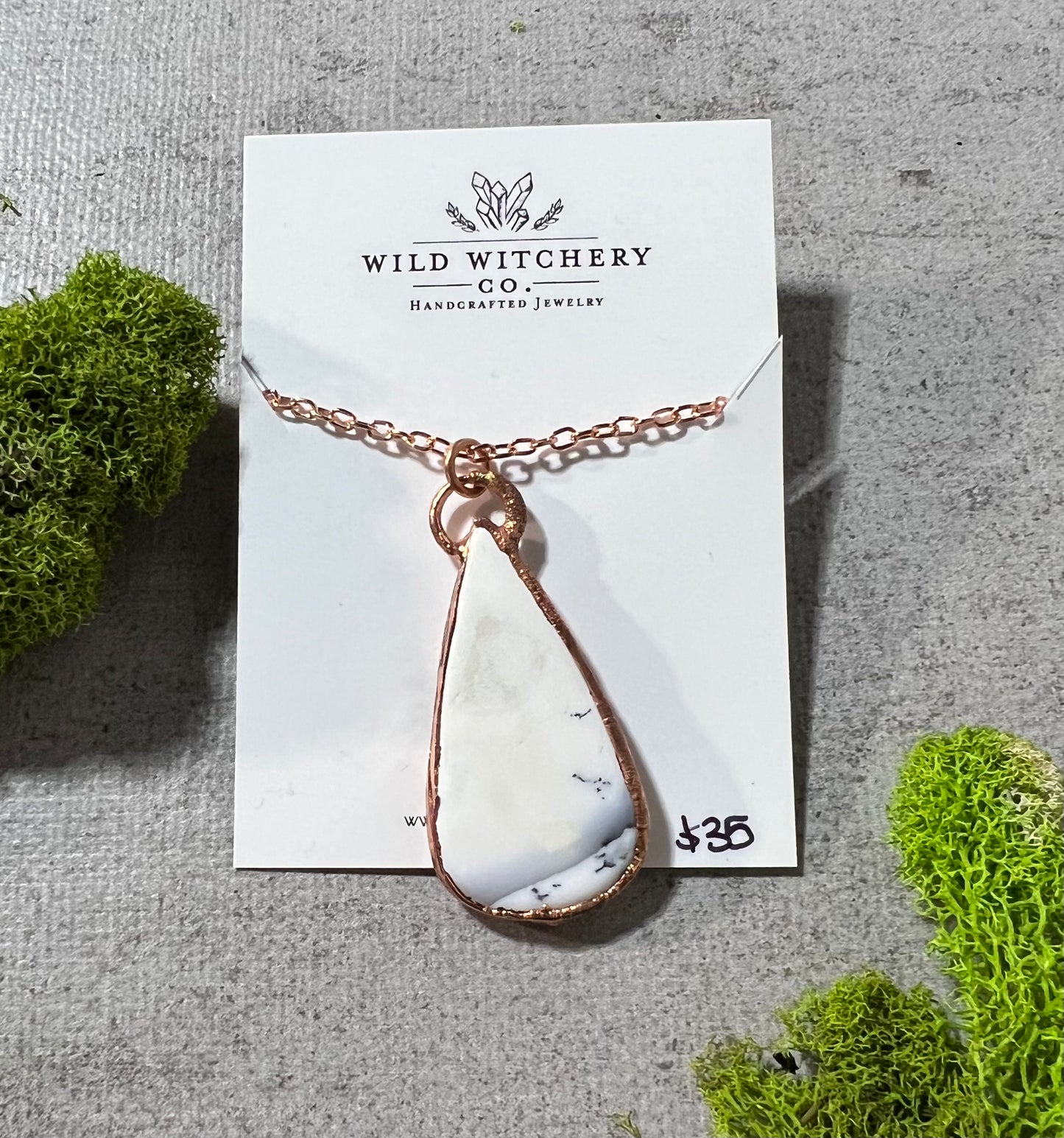 Dendritic Opal Necklace on 24 in chain