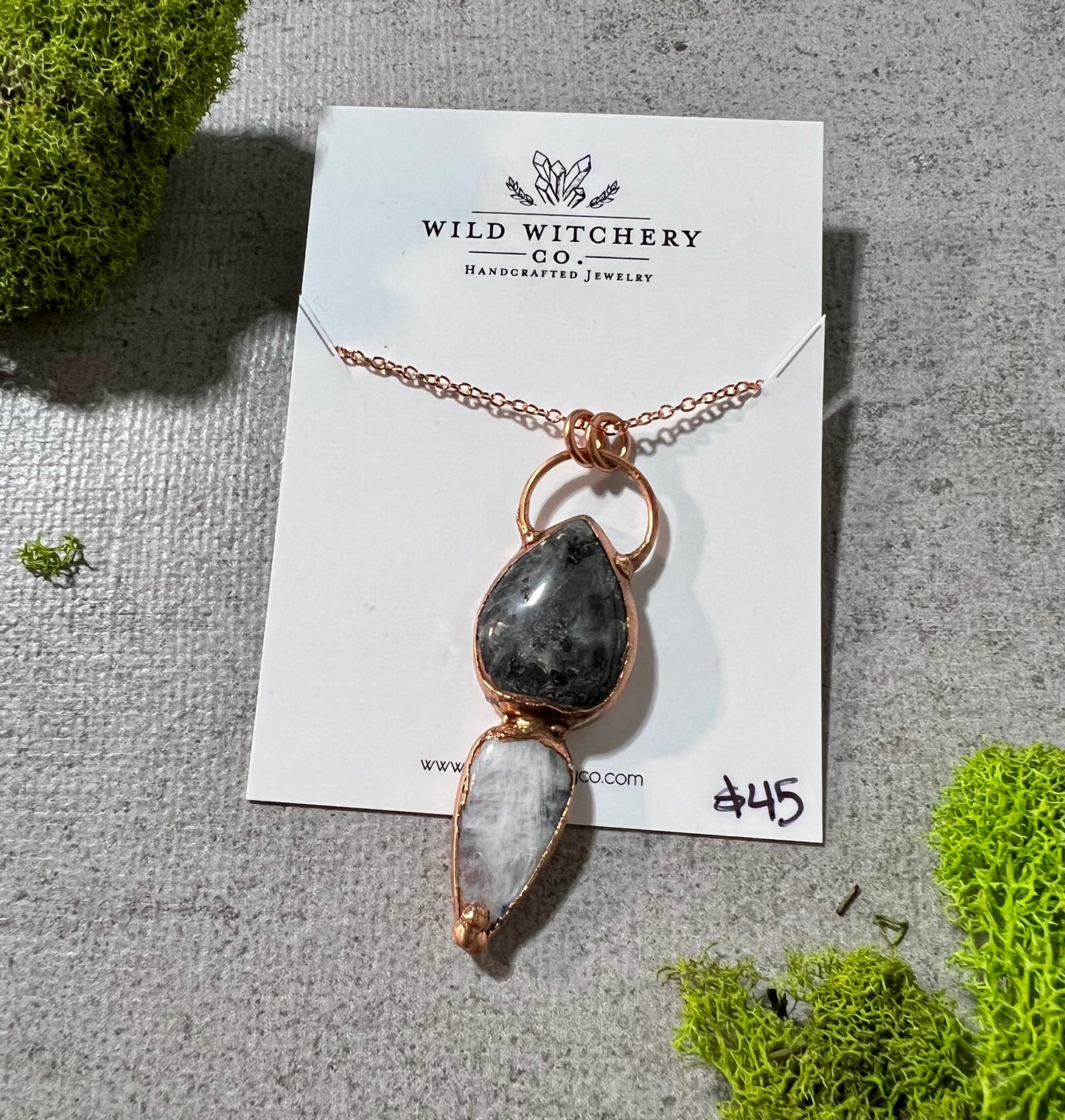 Larvikite and Moonstone Necklace