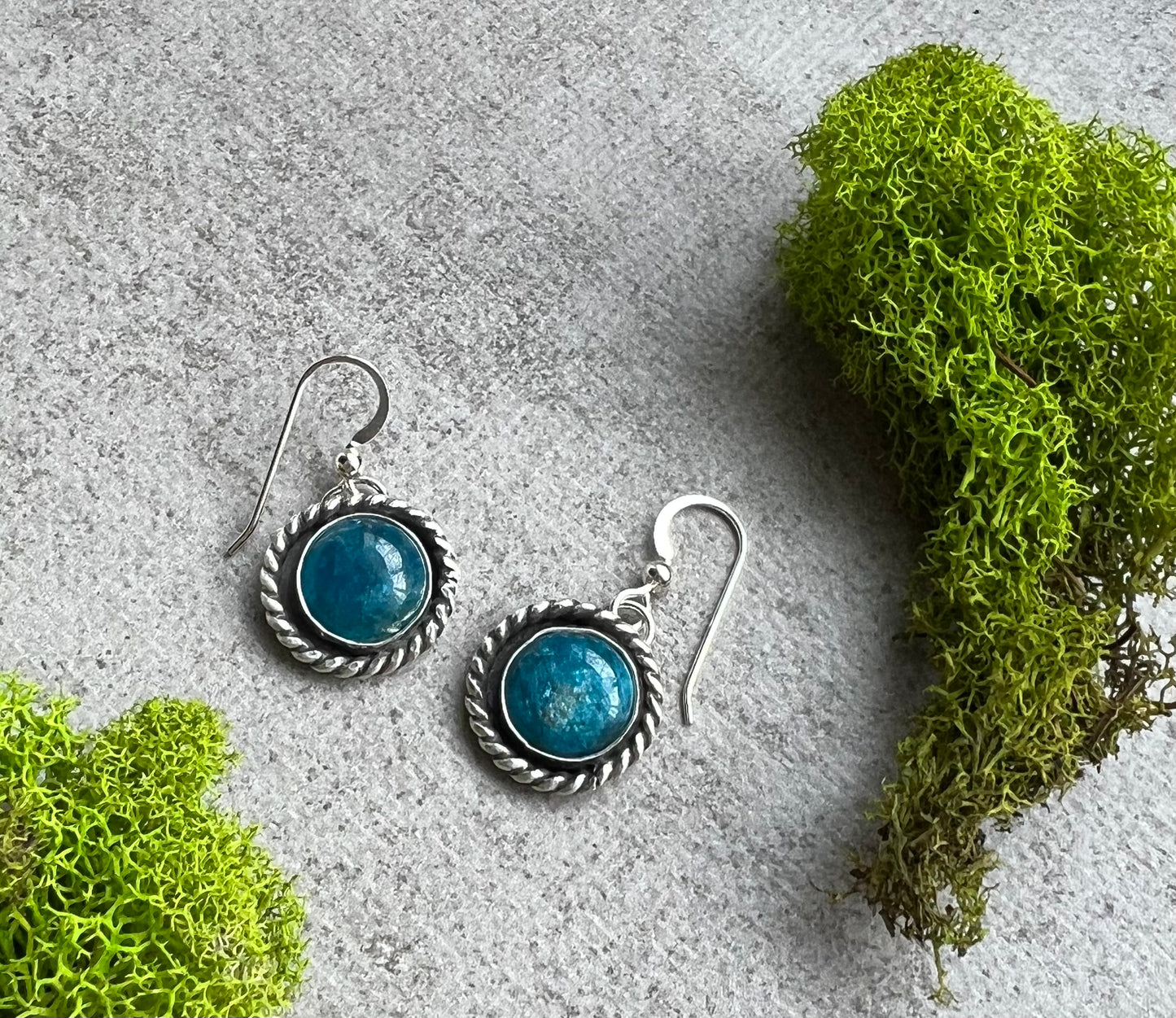 Apatite Crystal Sterling Silver Earrings
