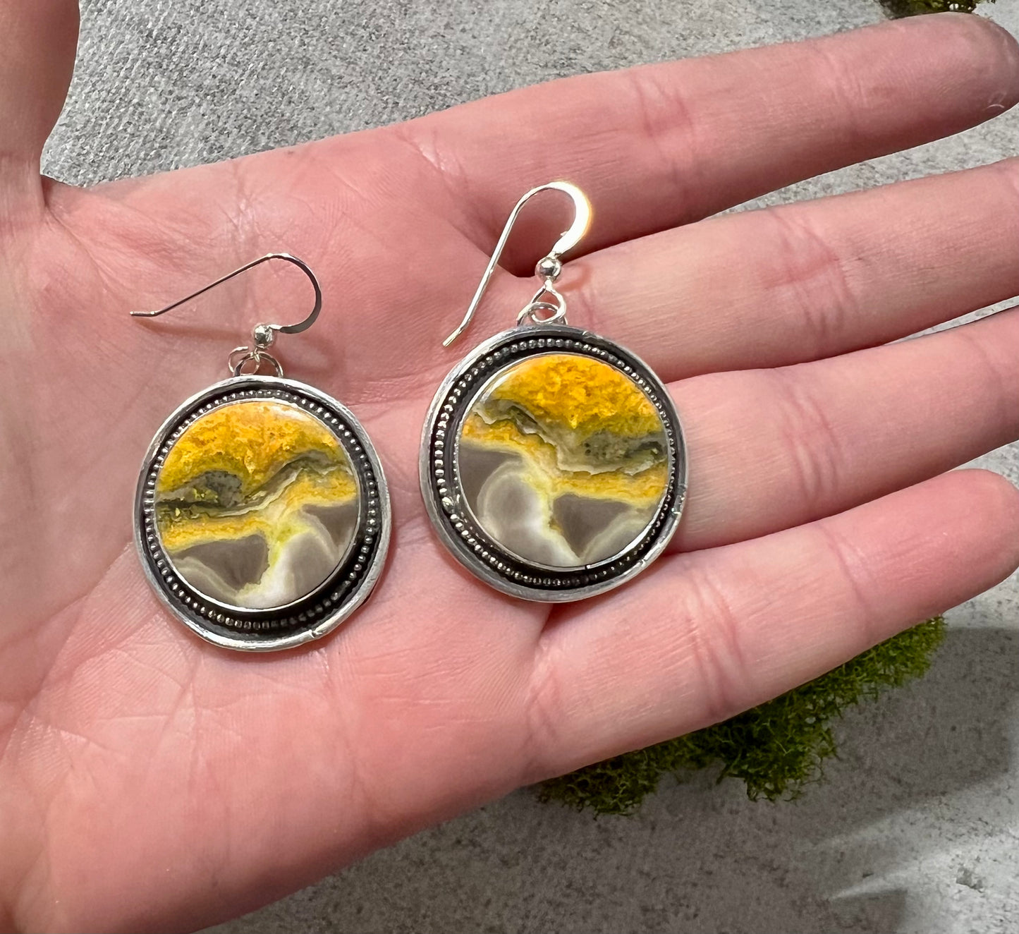 Bumblebee Jasper Sterling Silver Earrings