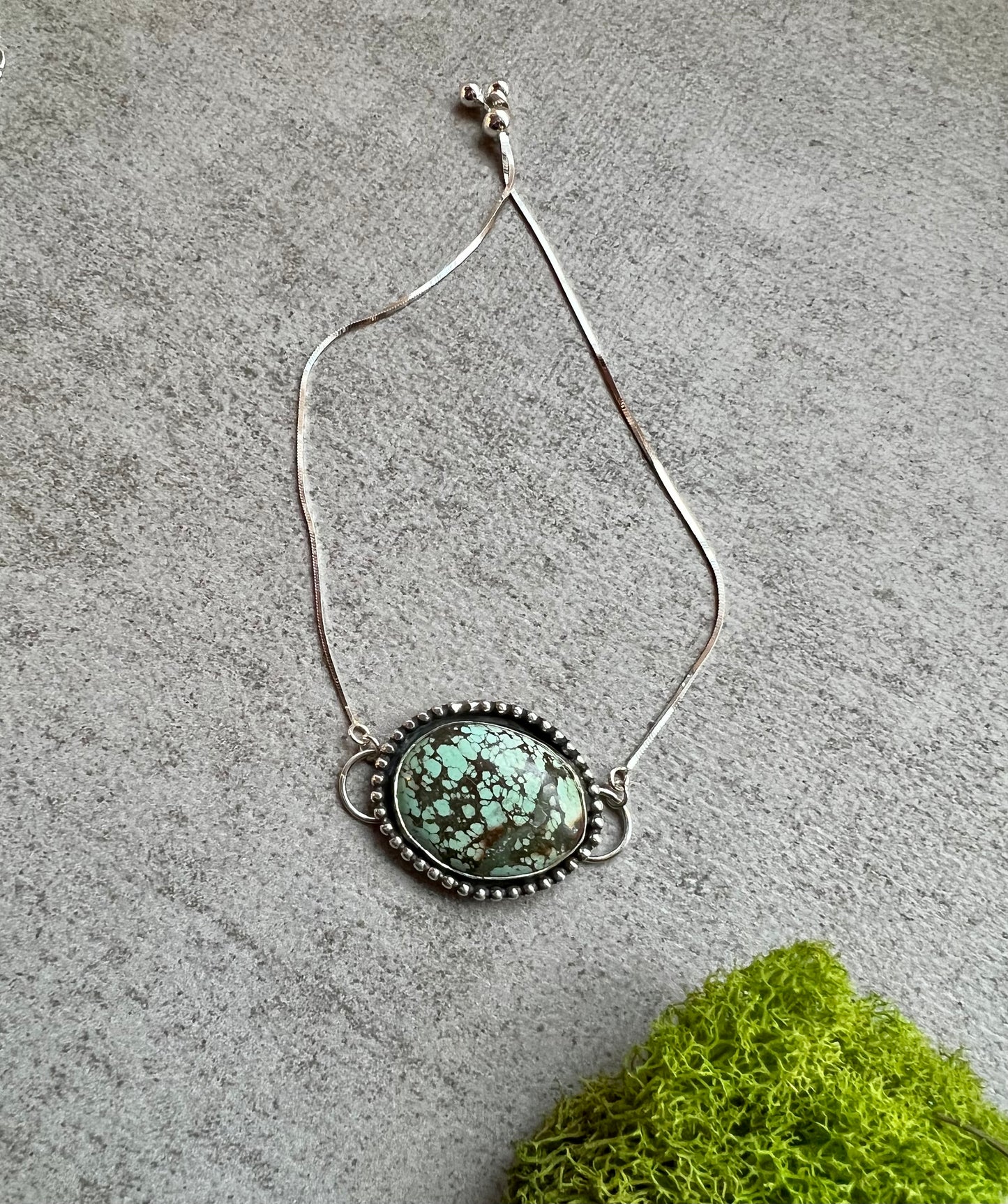 Turquoise Robins Egg Blue Adjustable Sterling Silver Bracelet