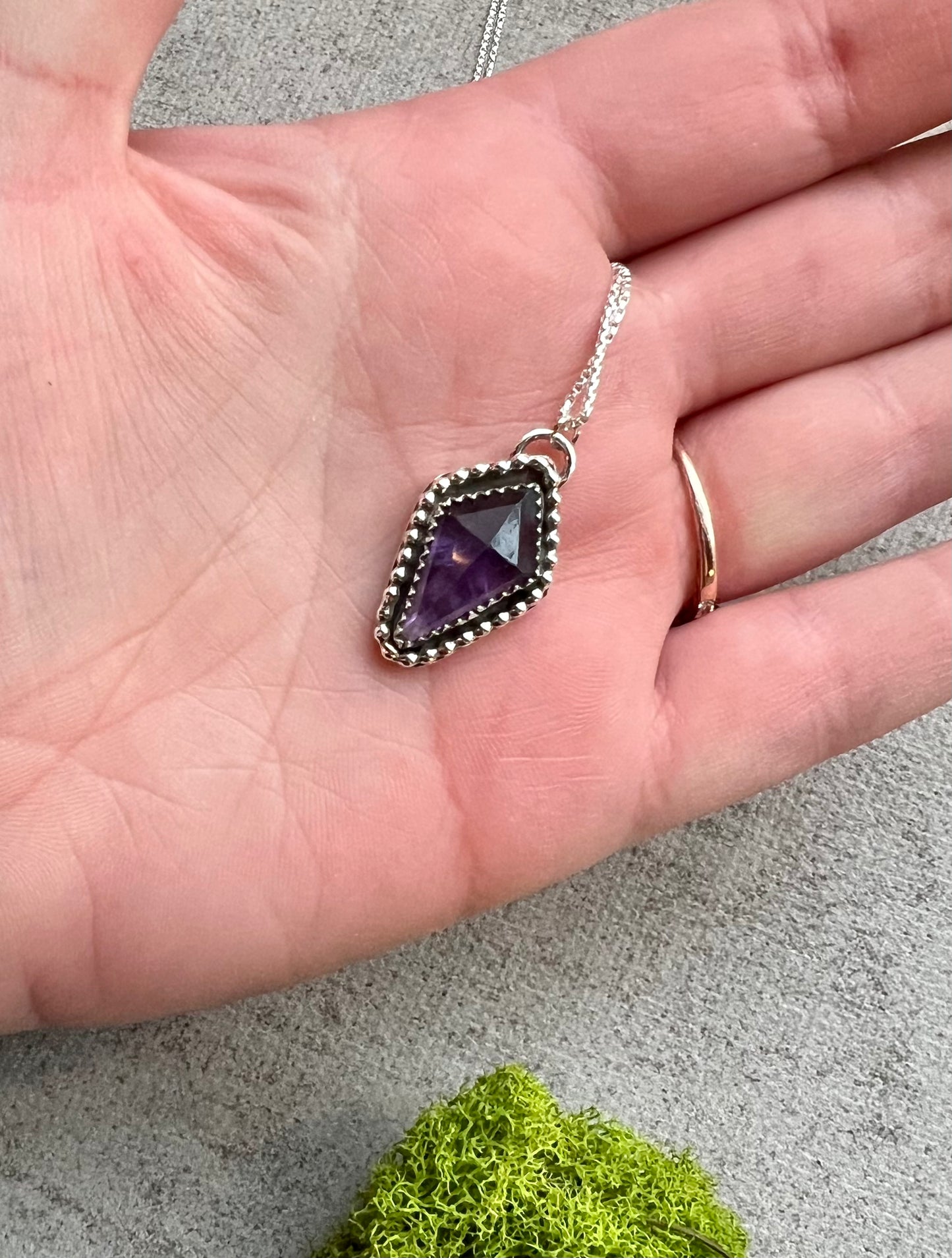 Amethyst Necklace Sterling Silver