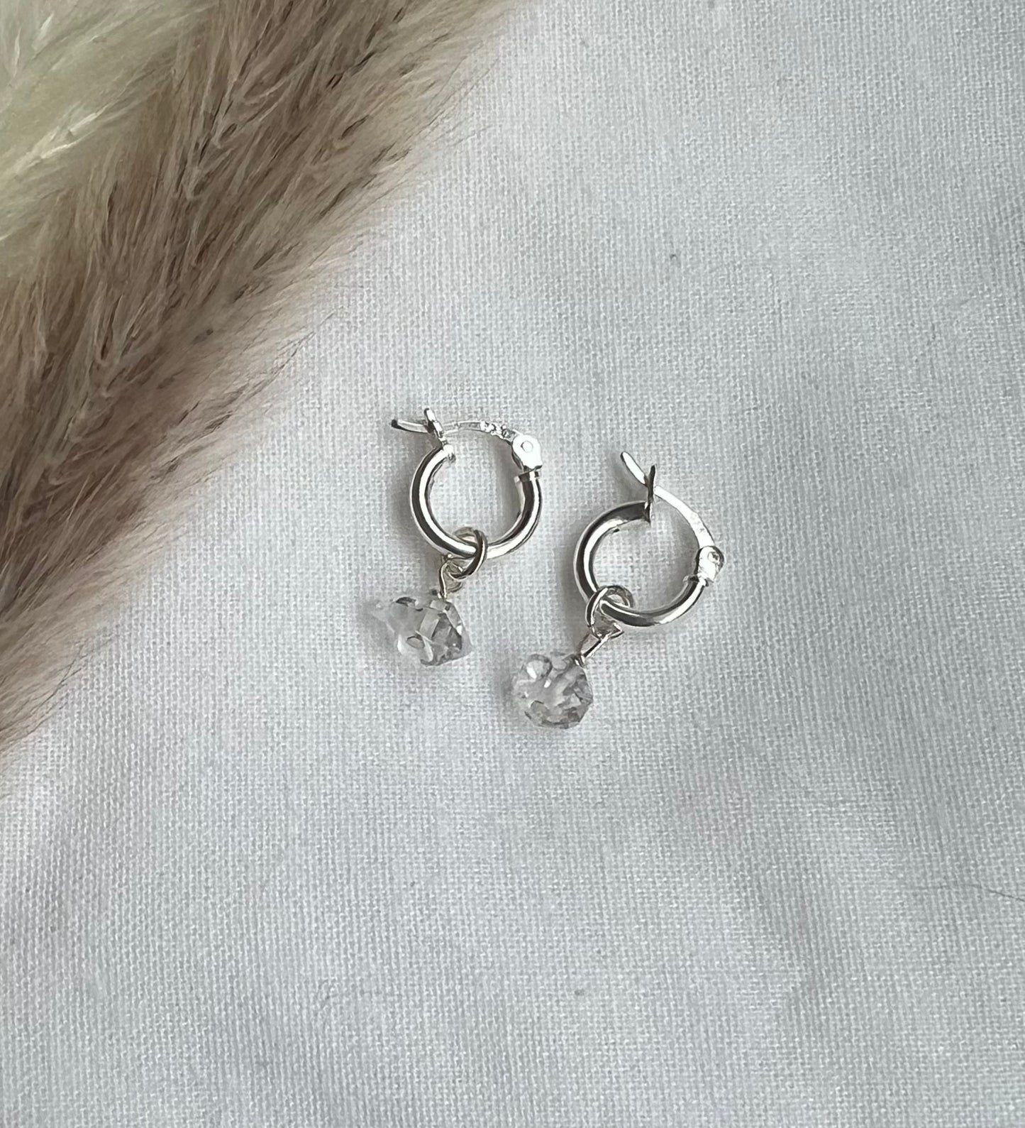 Penelope | Herkimer Diamond Huggie Hoops