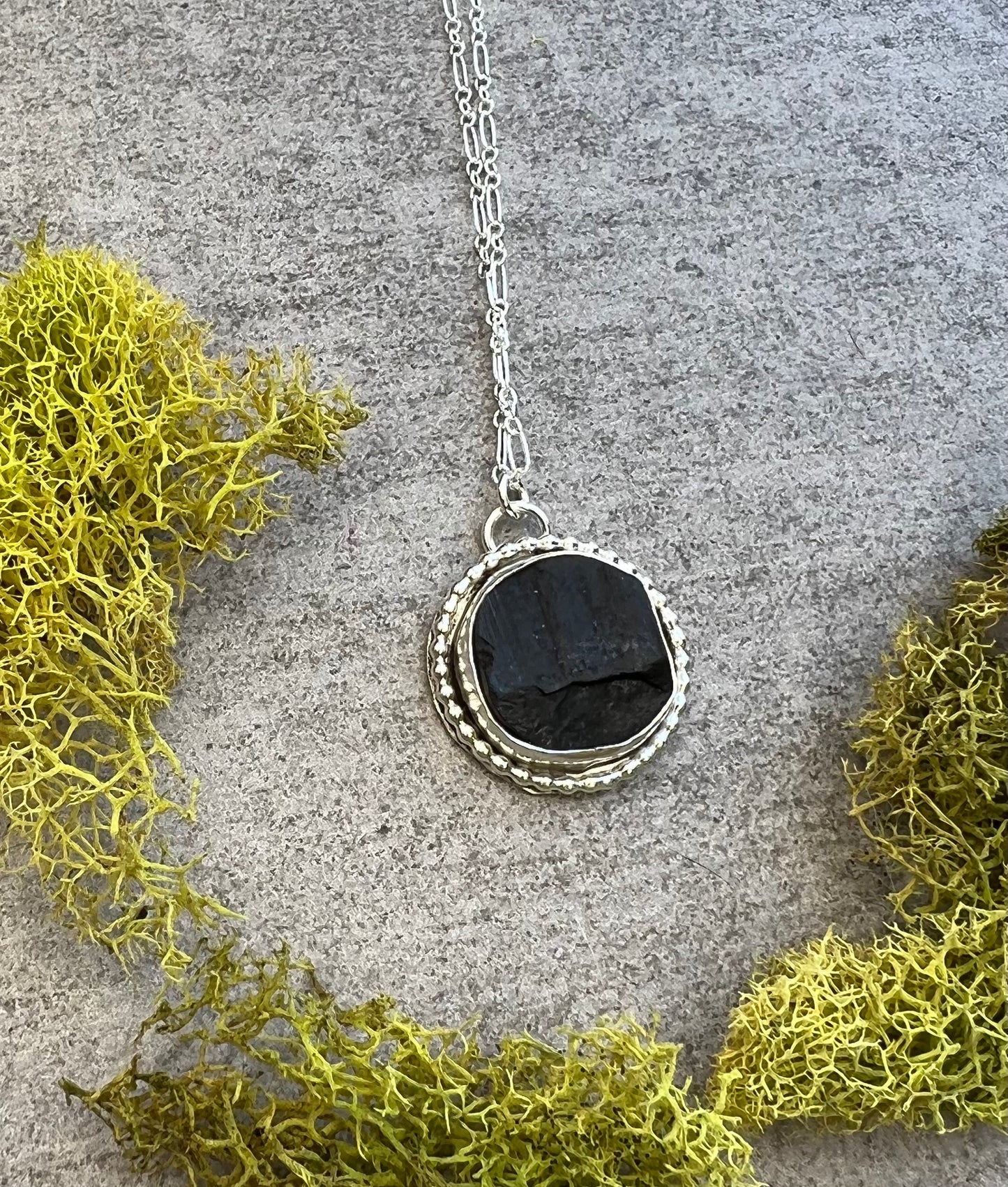 Black Tourmaline Sterling Silver Necklace