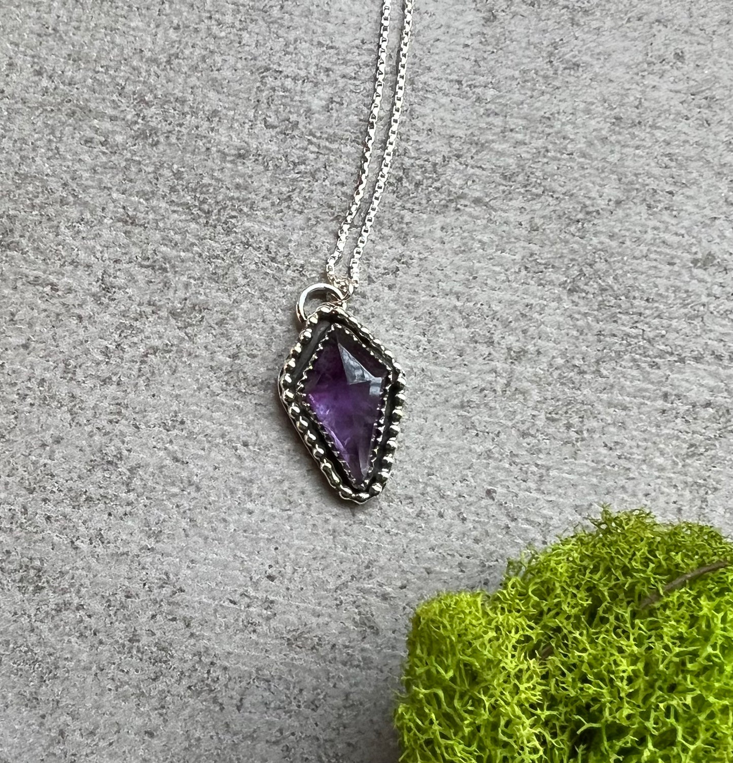 Amethyst Necklace Sterling Silver