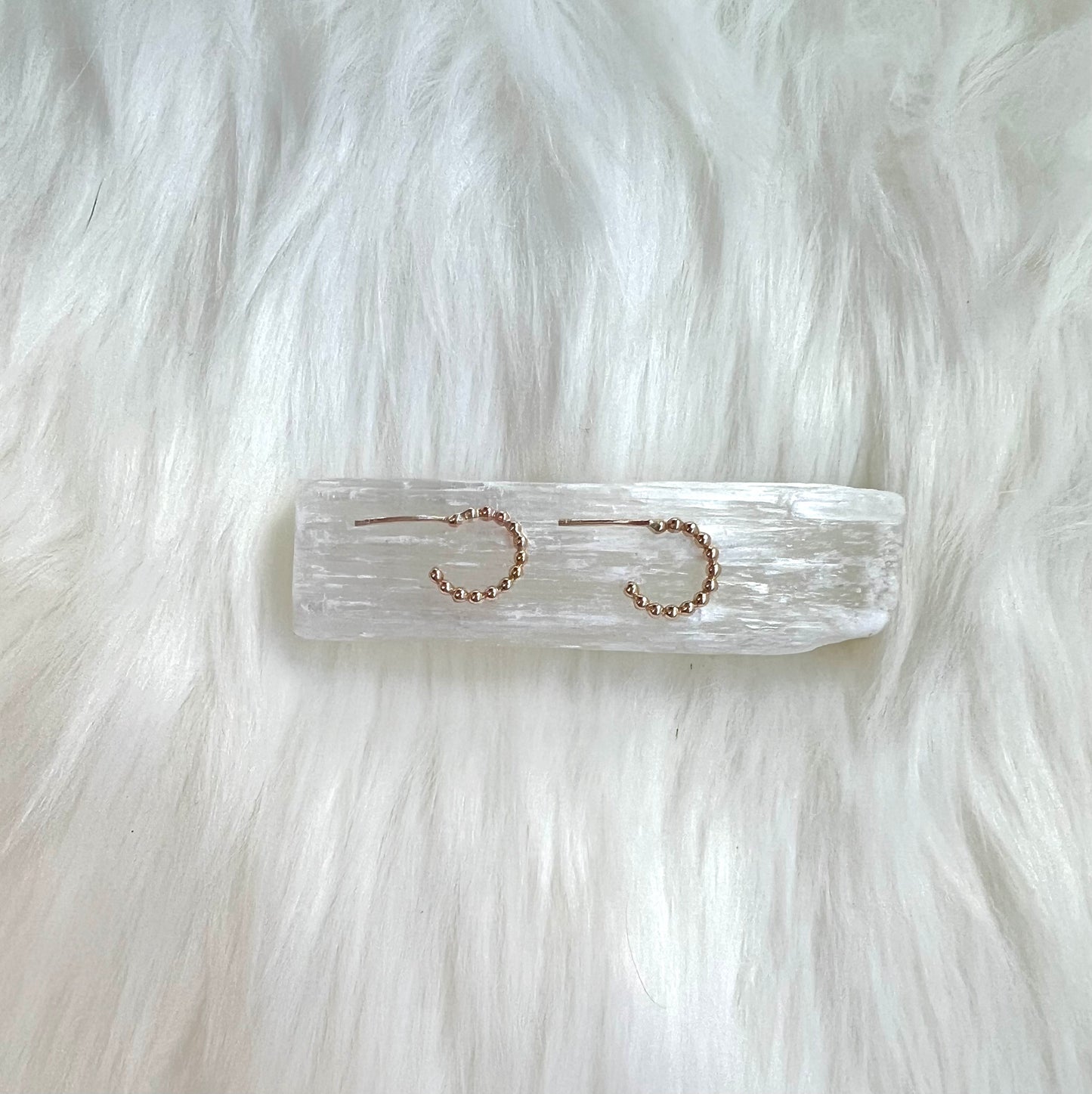 Dahlia | Beaded Hoop Stud Earrings