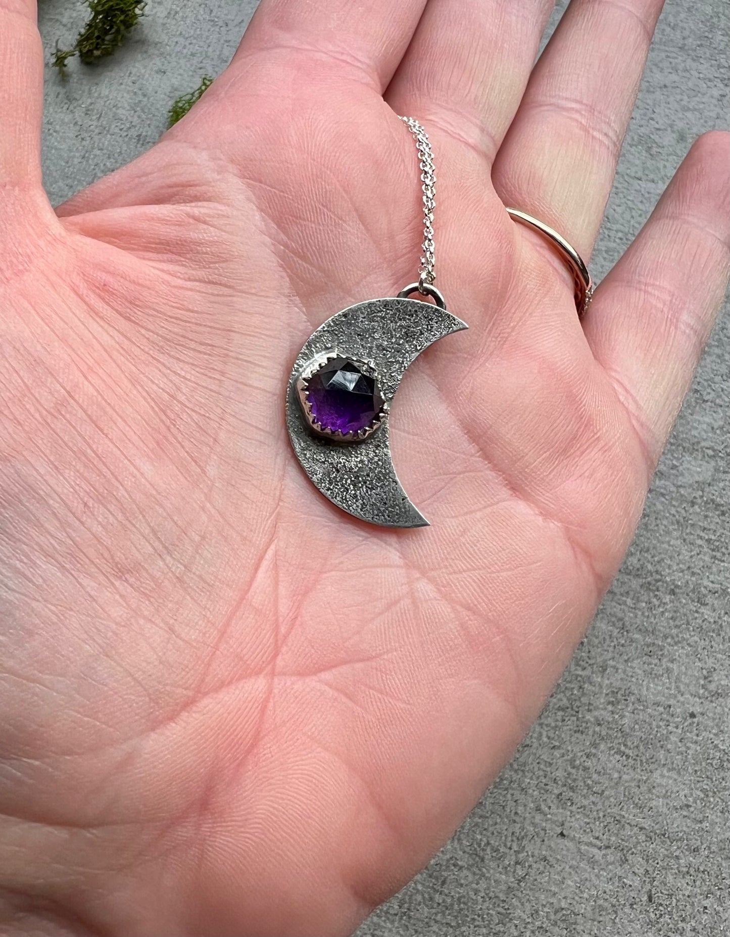 Amethyst Moon Necklace