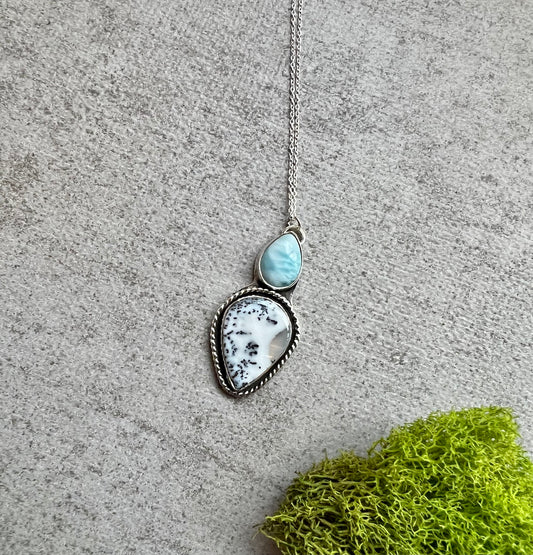 Larimar and Dendritic Opal Necklace