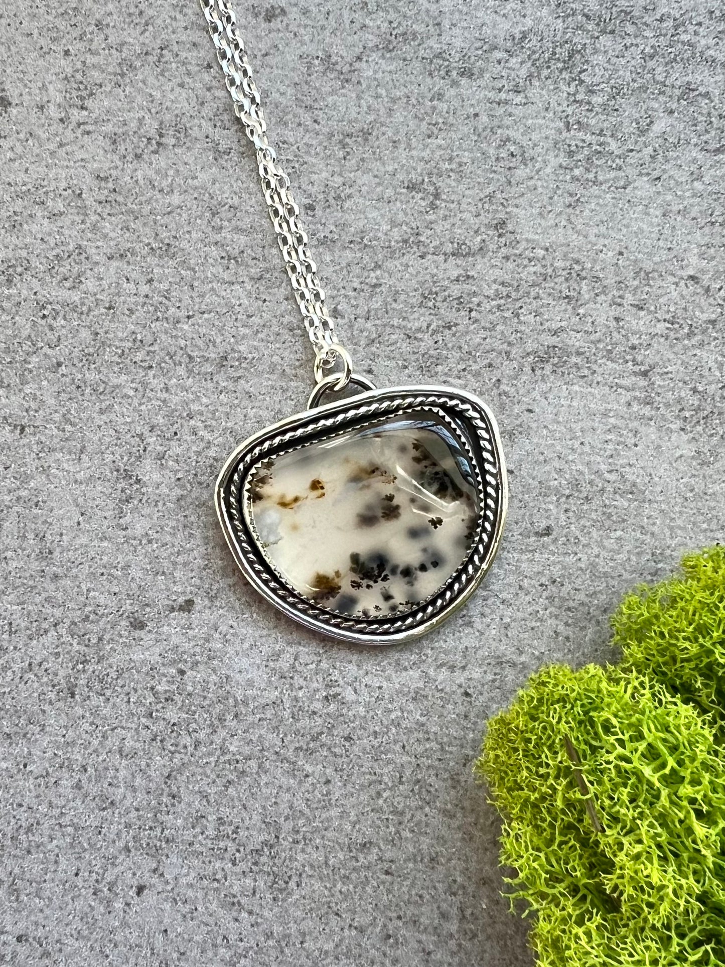 Montana Agate Sterling Silver Necklace