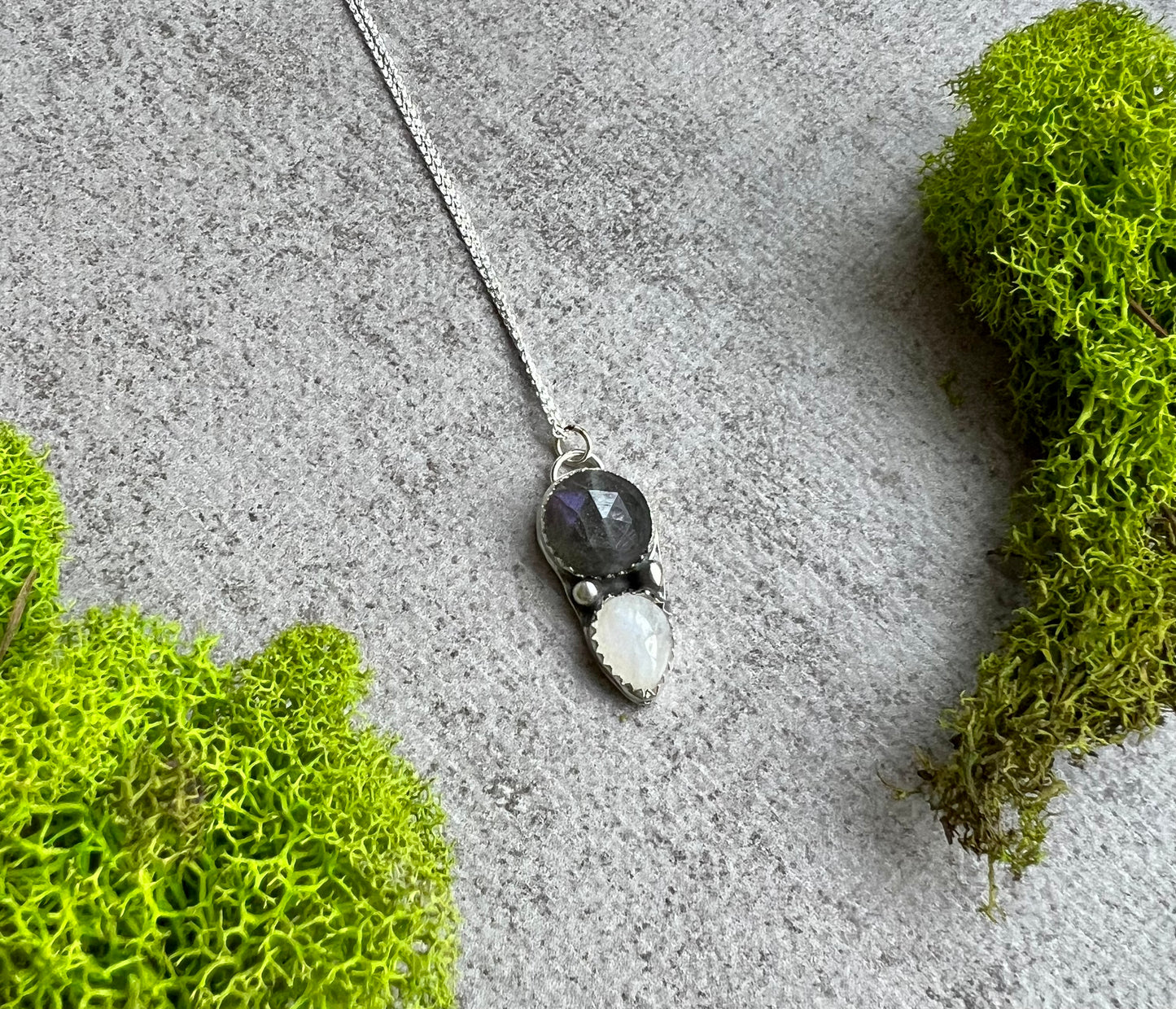 Purple Labradorite and Moonstone Necklace