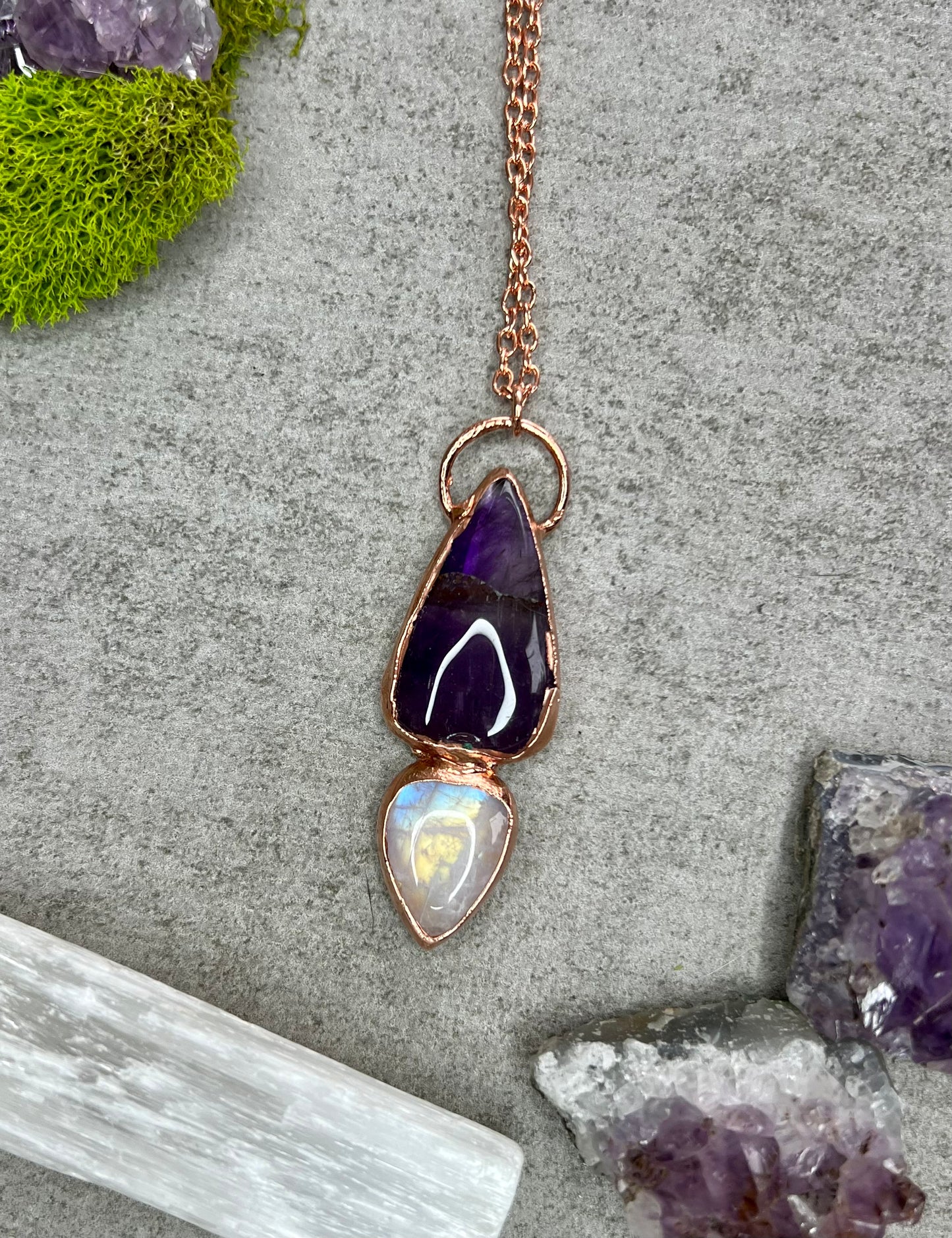 Amethyst and Moonstone Necklace