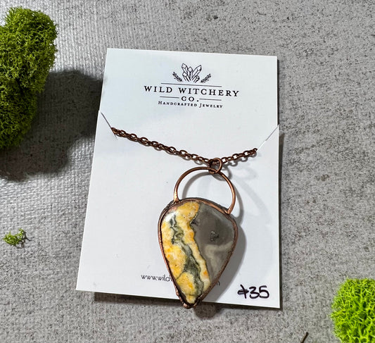 Bumblebee Jasper Necklace on 18 in chain