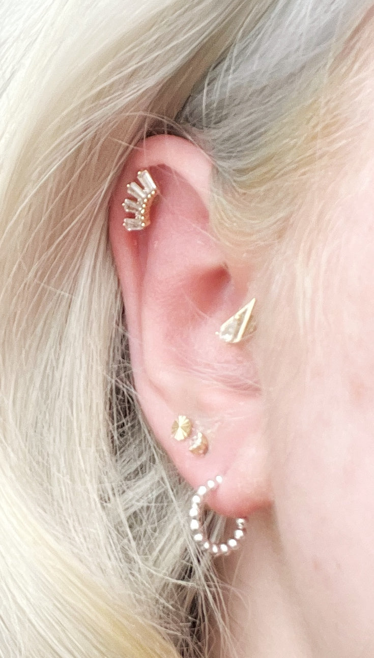 Dahlia | Beaded Hoop Stud Earrings