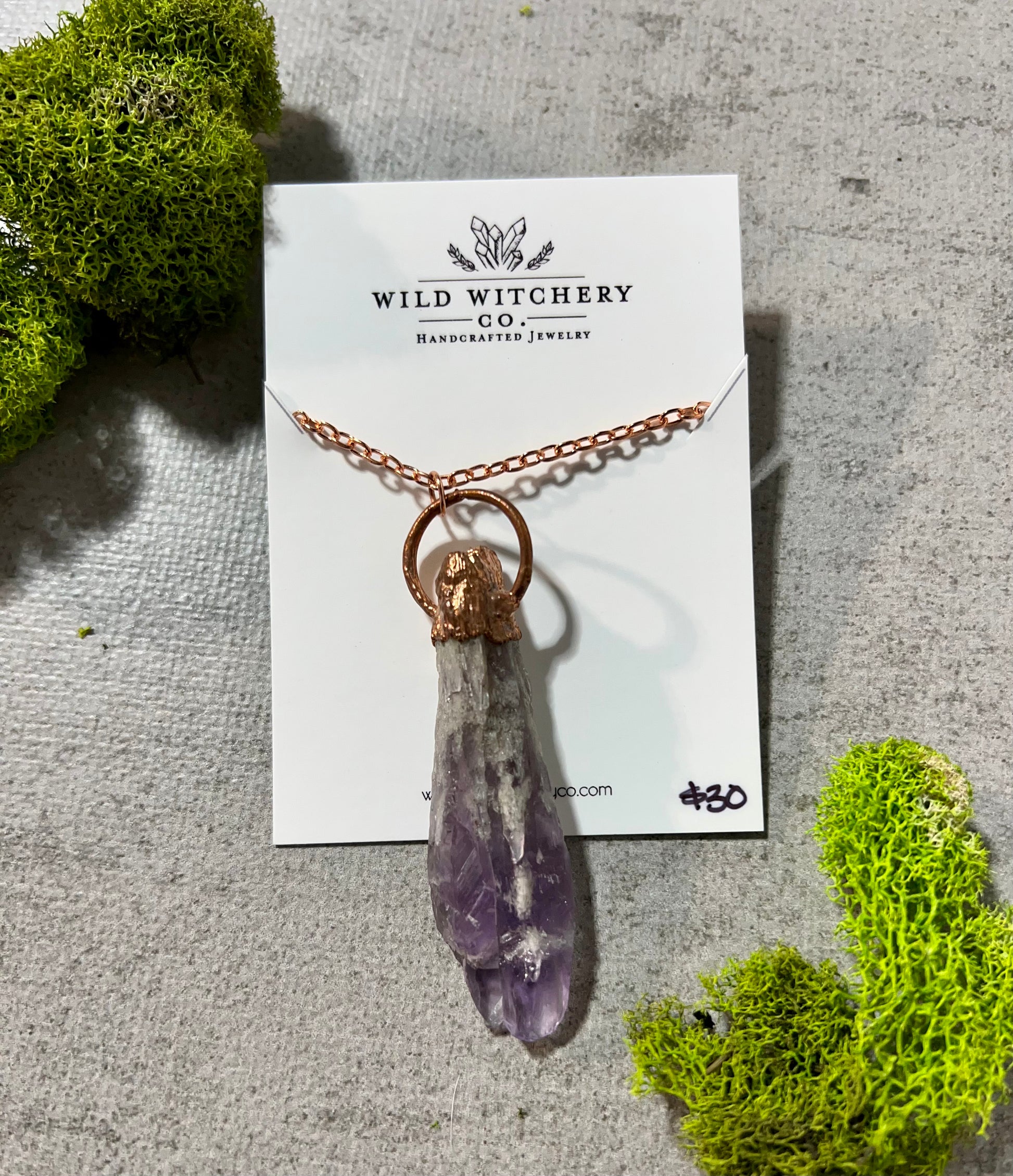 Raw amethyst necklace deals