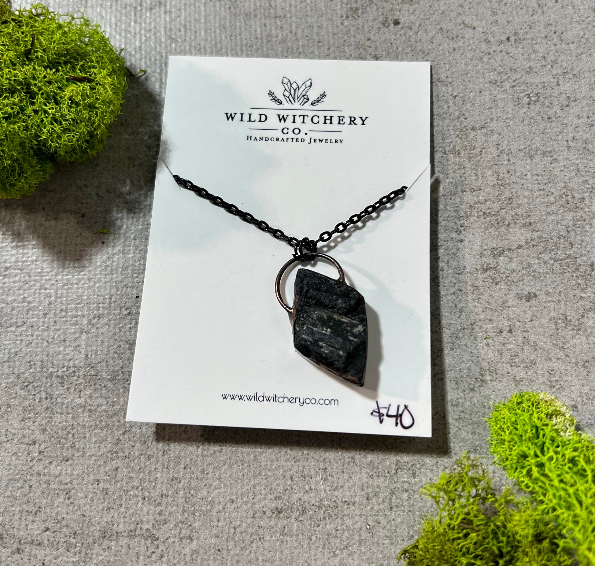 Black Tourmaline Protection Necklace on 18 in chain