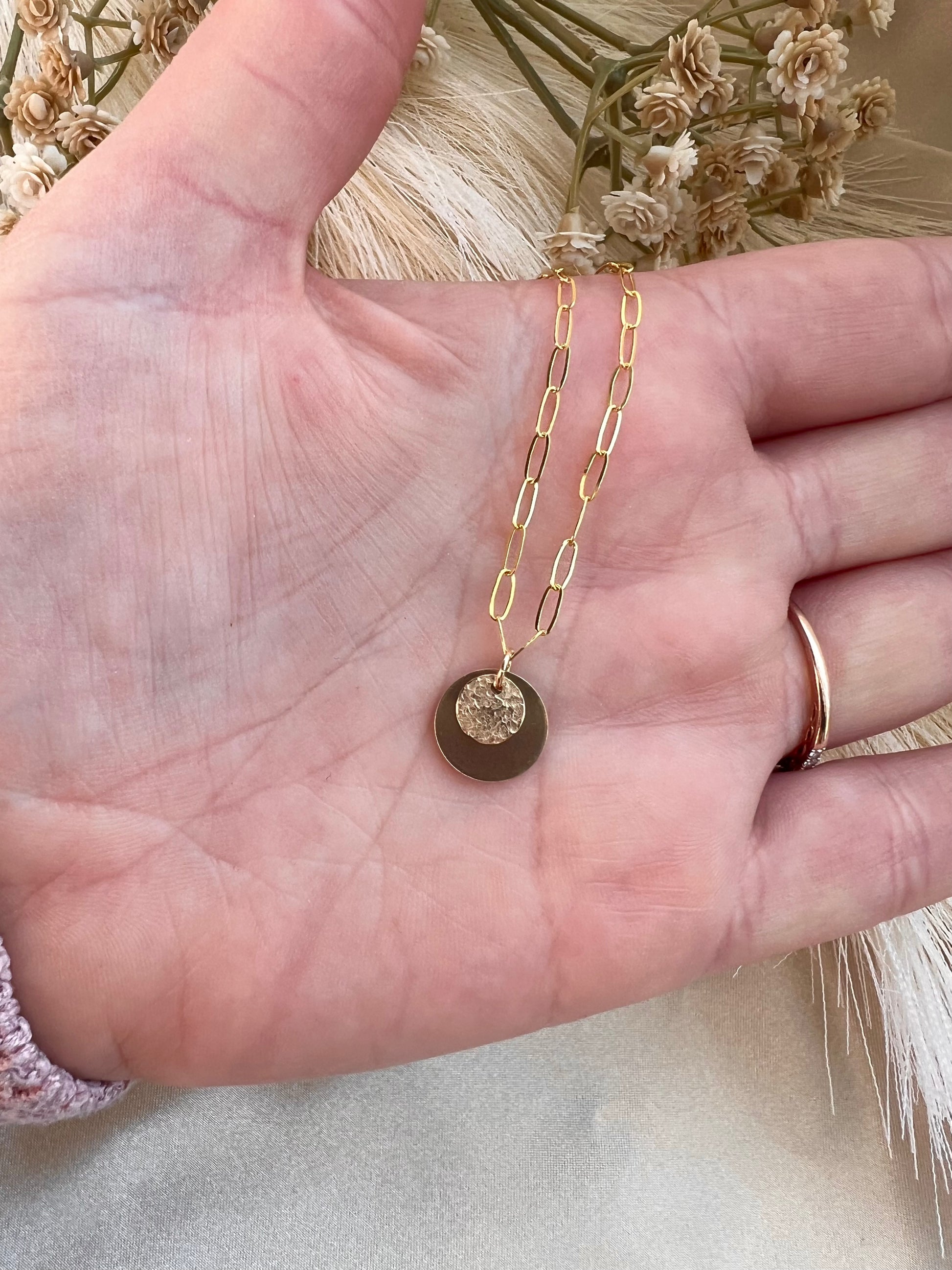 Greta Gold Filled Disc Necklace